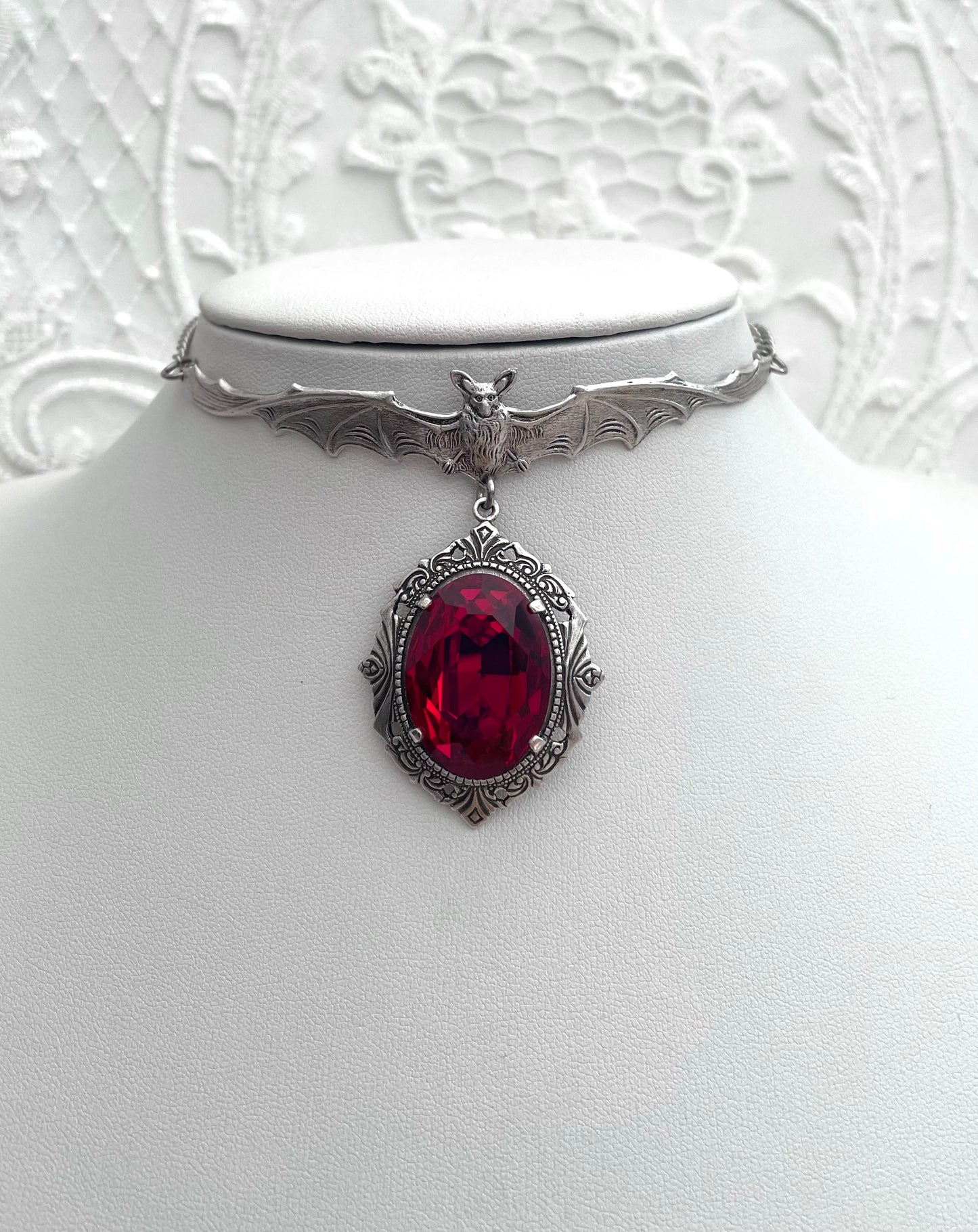 CLEARANCE! 'Twilight Crypt' Necklace (Blood Red)