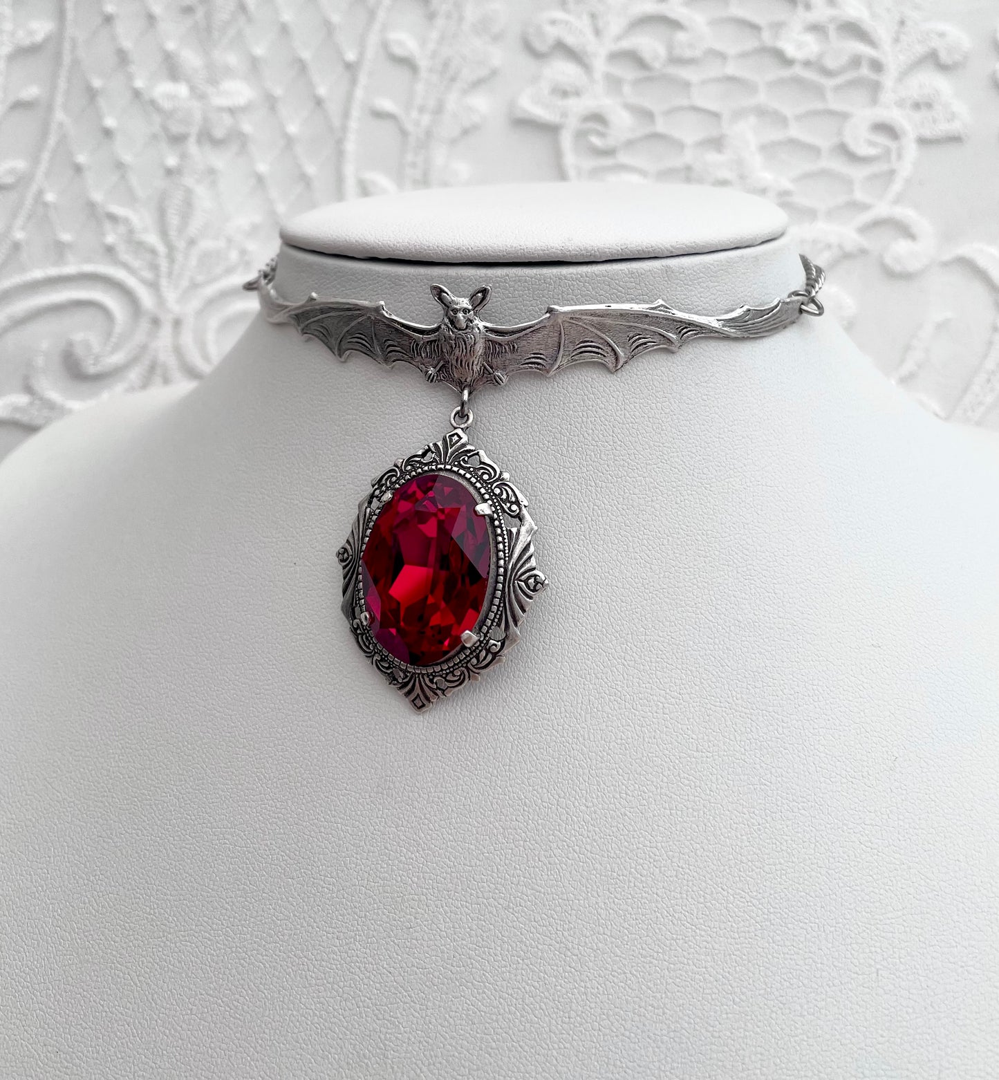 CLEARANCE! 'Twilight Crypt' Necklace (Blood Red)