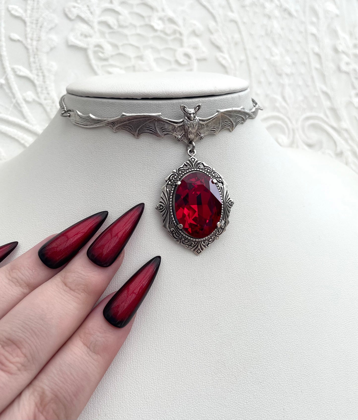 CLEARANCE! 'Twilight Crypt' Necklace (Blood Red)