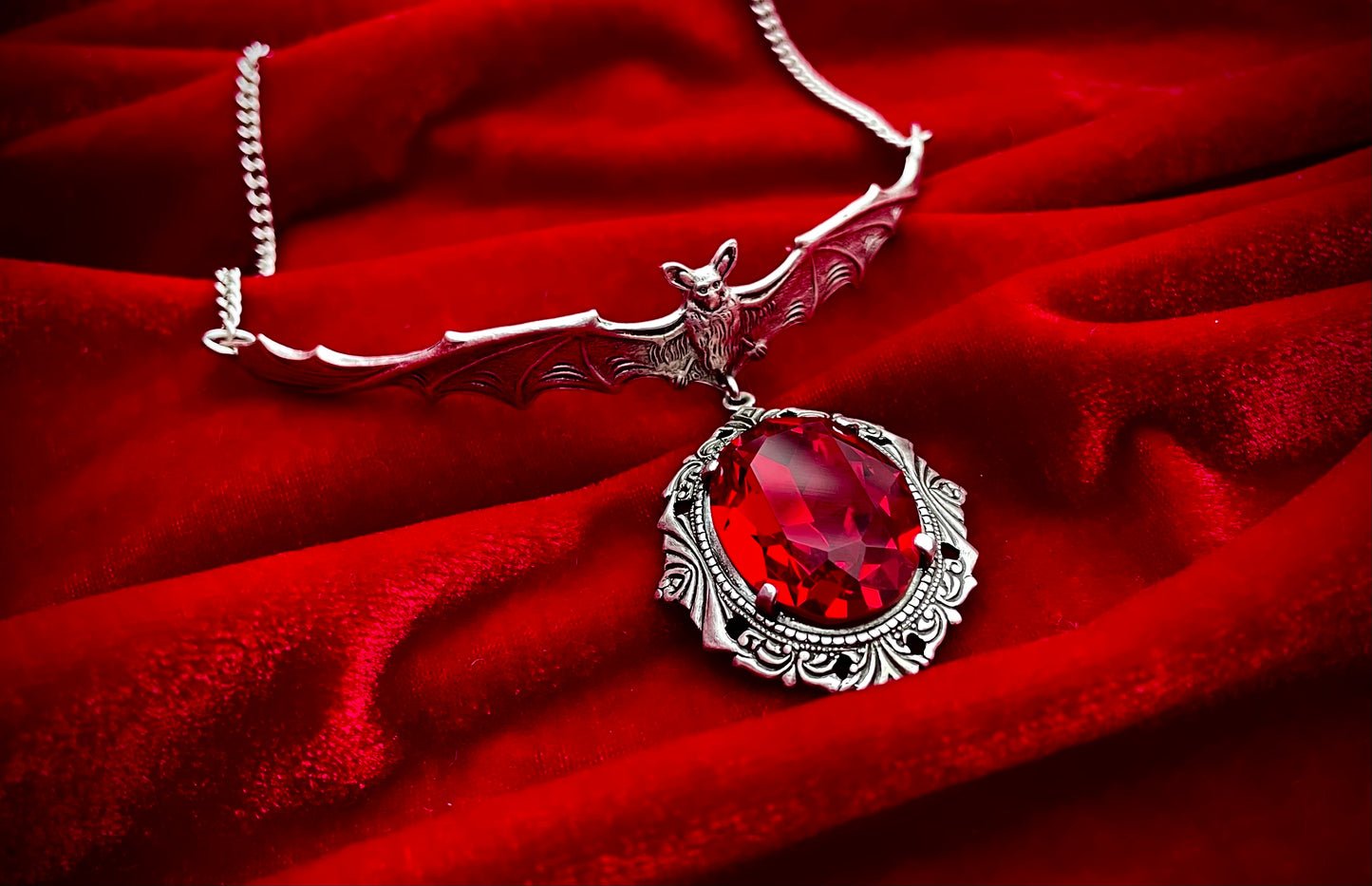 CLEARANCE! 'Twilight Crypt' Necklace (Blood Red)