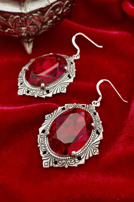'Aurora' Earrings (Blood Red)