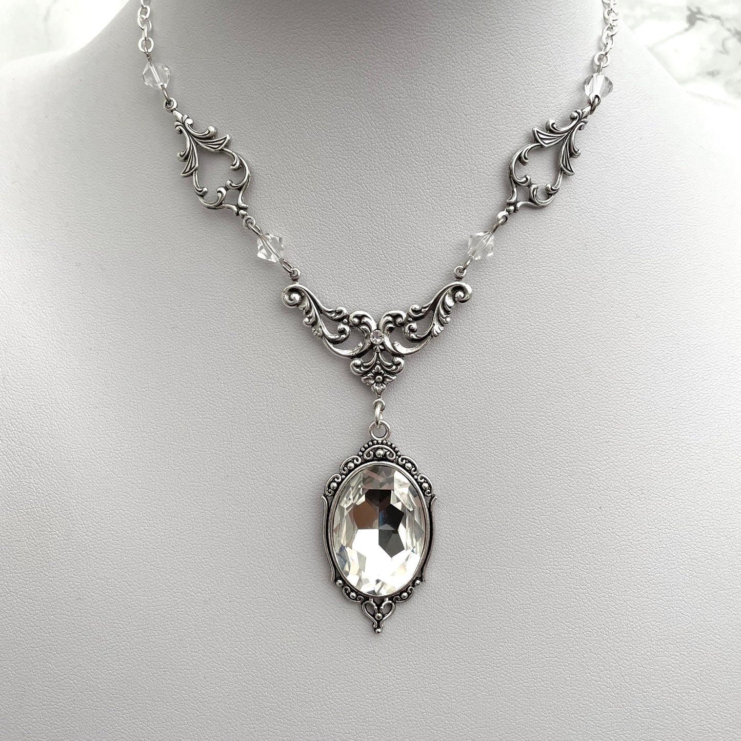 'Lenore' Necklace (Moonlight - Clear)