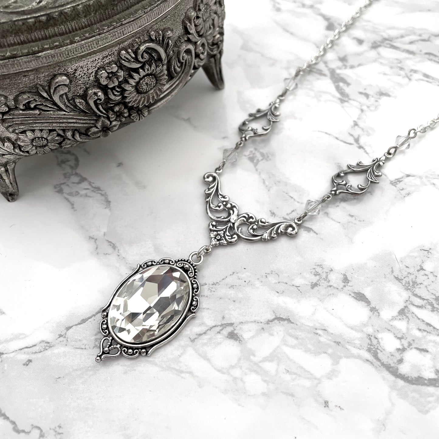 'Lenore' Necklace (Moonlight - Clear)