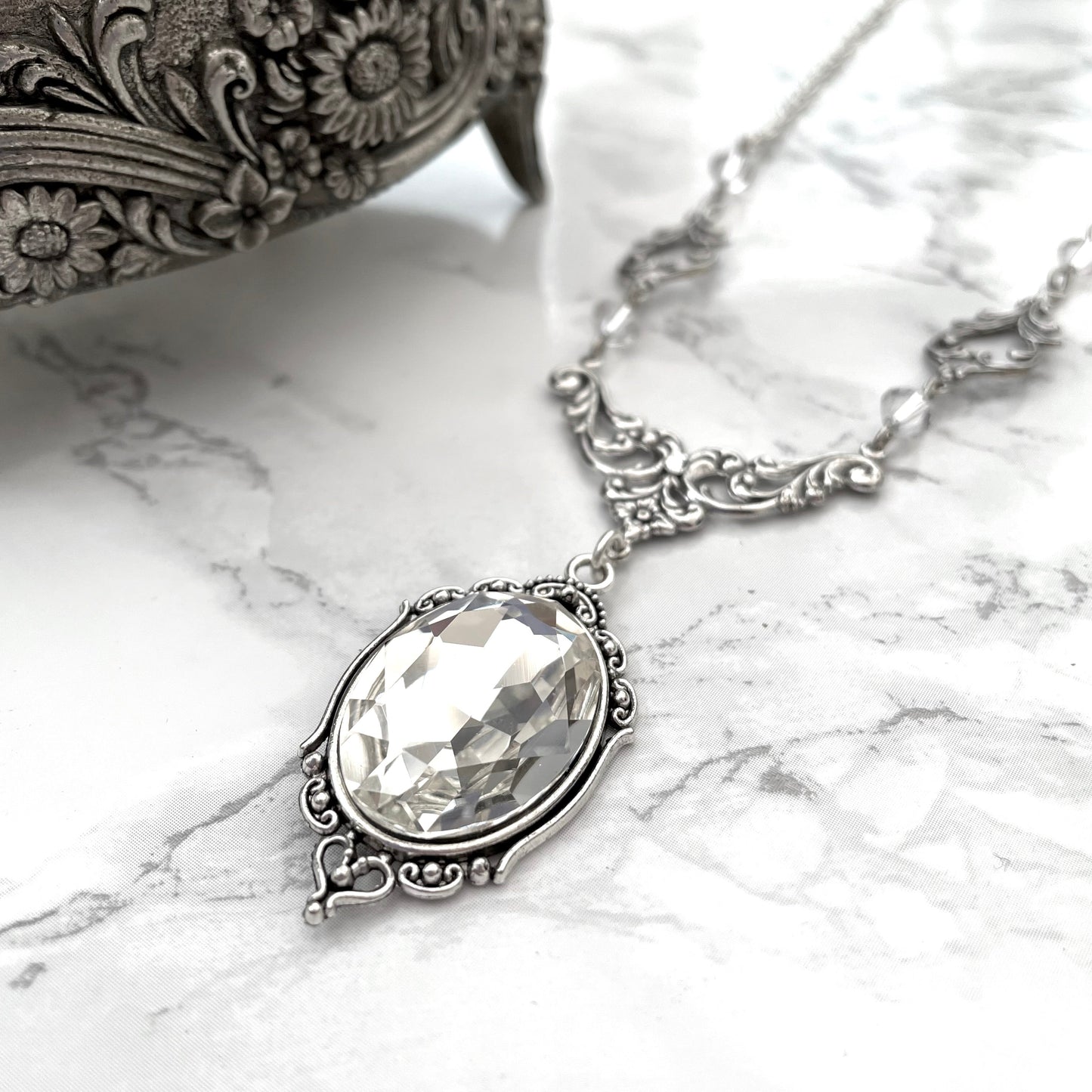 'Lenore' Necklace (Moonlight - Clear)