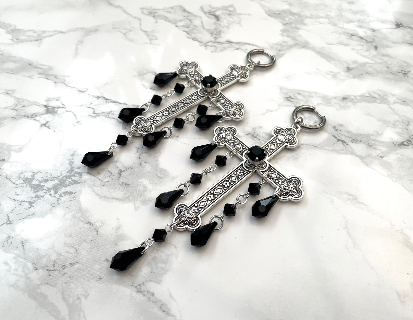 'Sacred' Earrings (Death Black)