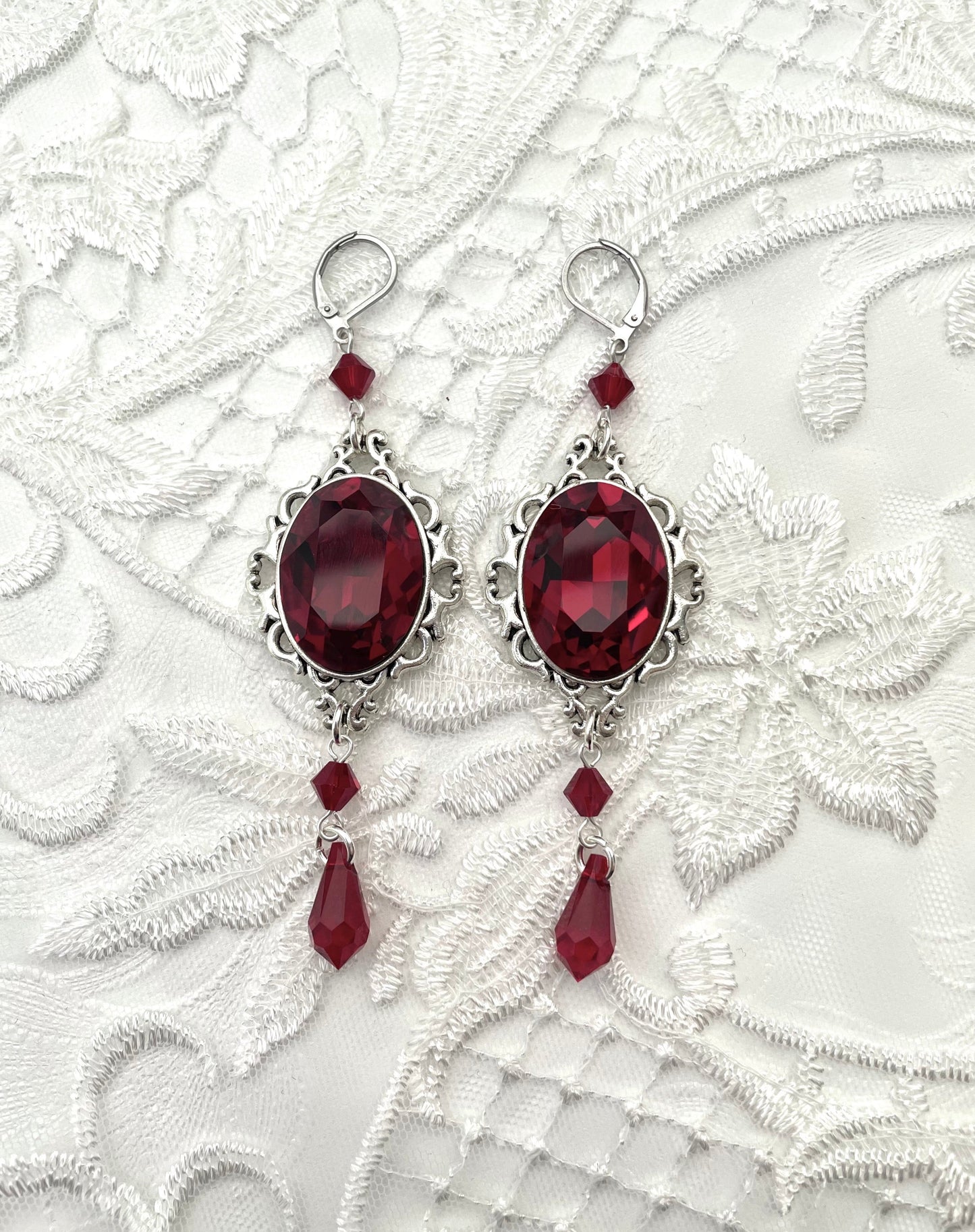 'Anastasia' Earrings (Death Black)