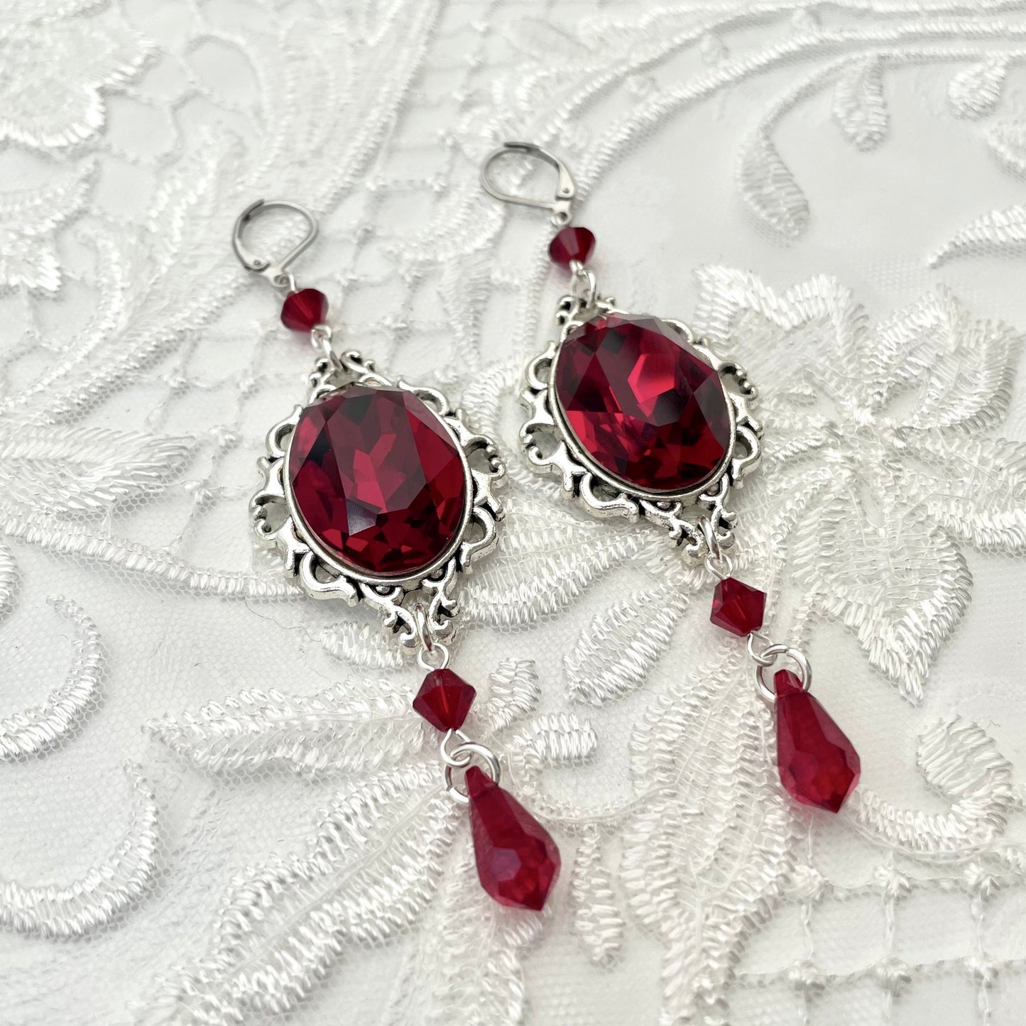 'Anastasia' Earrings (Death Black)