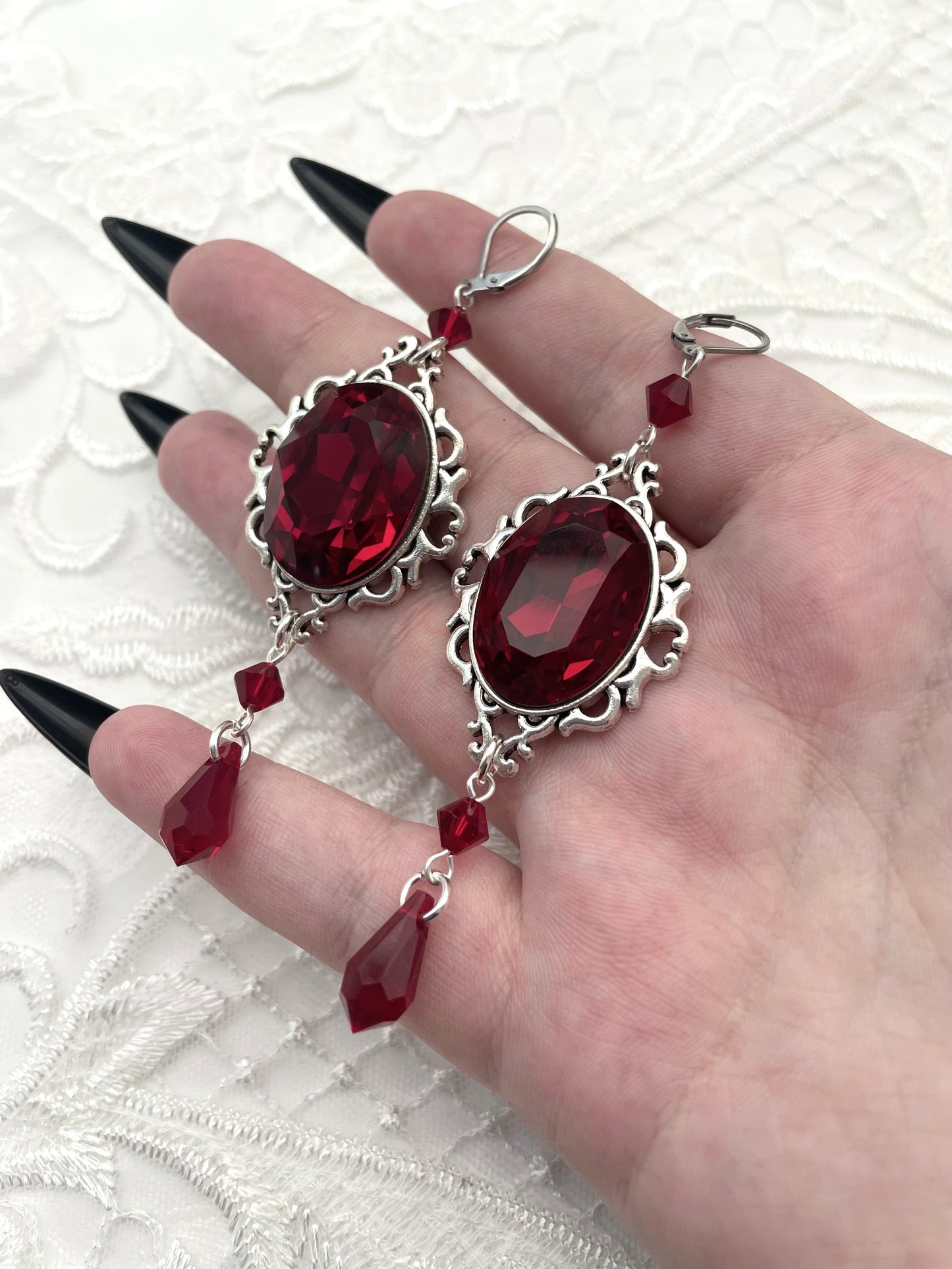 'Anastasia' Earrings (Death Black)