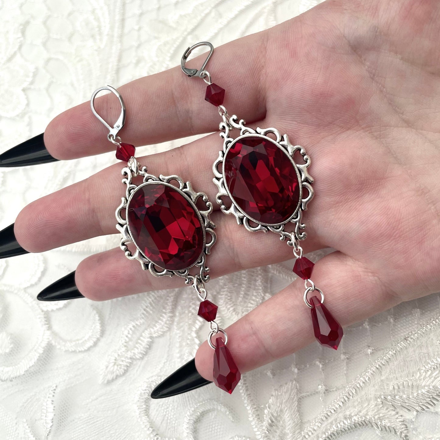 'Anastasia' Earrings (Death Black)