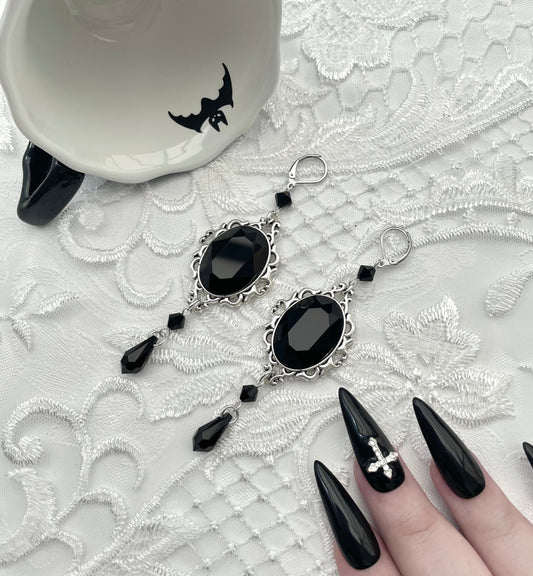 'Anastasia' Earrings (Death Black)