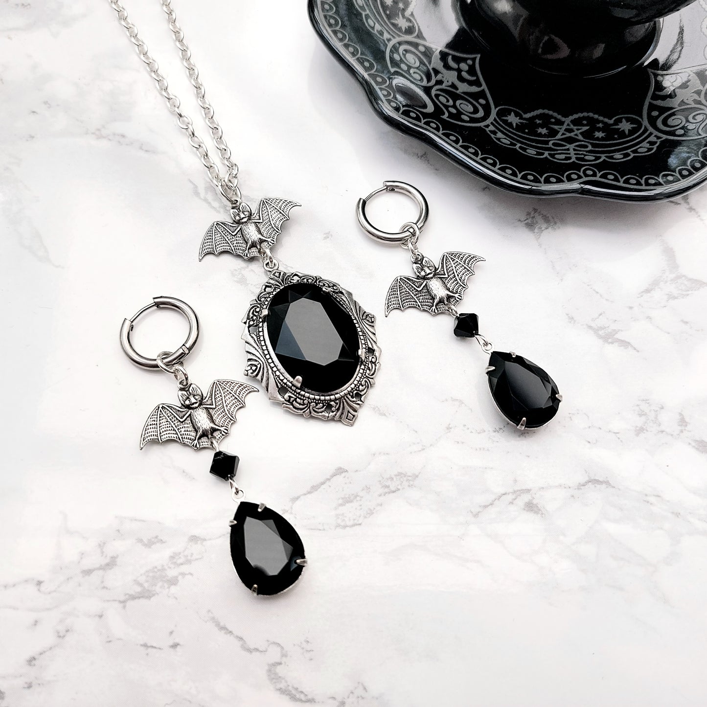 'Dusk' Earrings (Death Black)