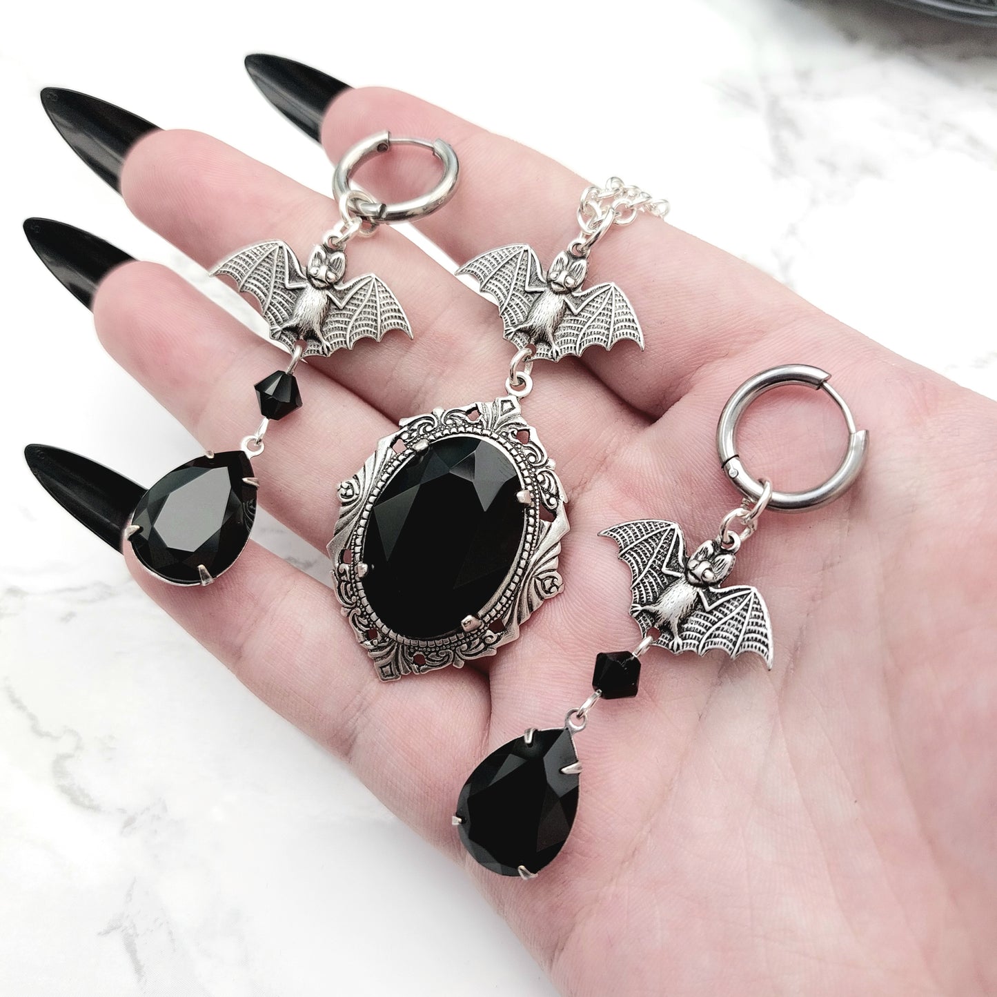 'Dusk' Earrings (Death Black)