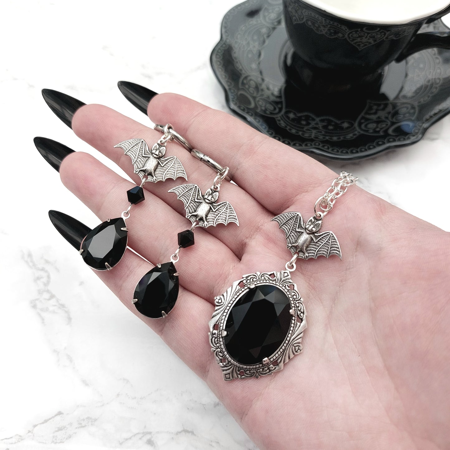 'Dusk' Earrings (Death Black)