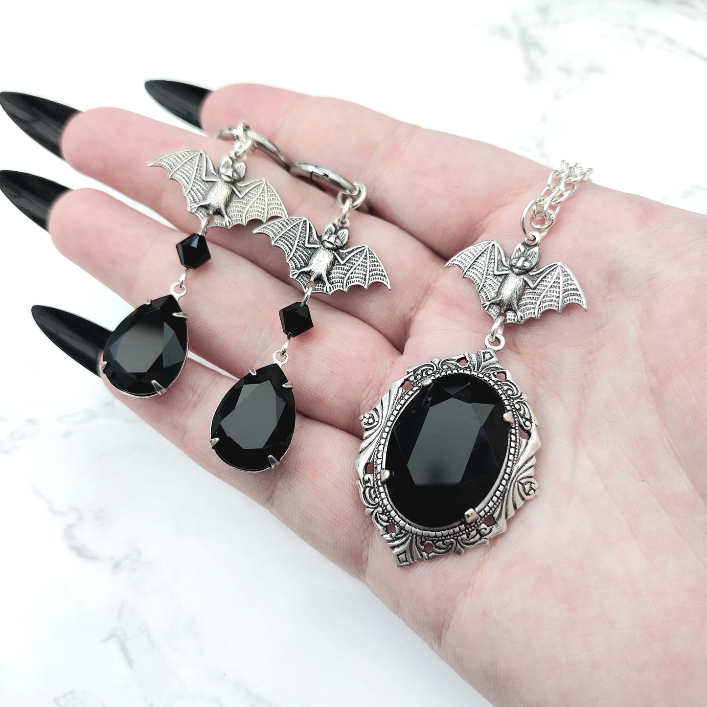 'Dusk' Earrings (Death Black)