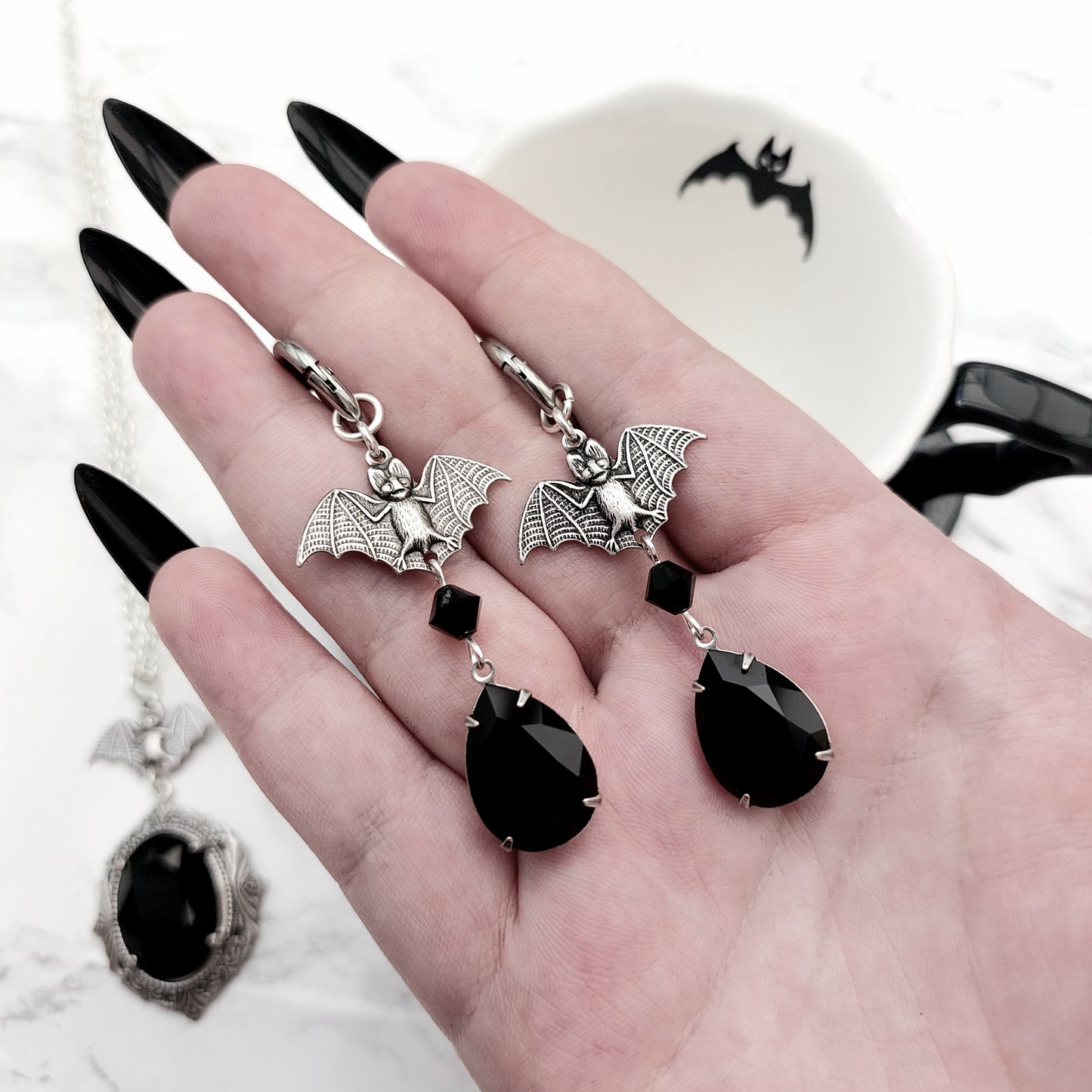 'Dusk' Earrings (Death Black)