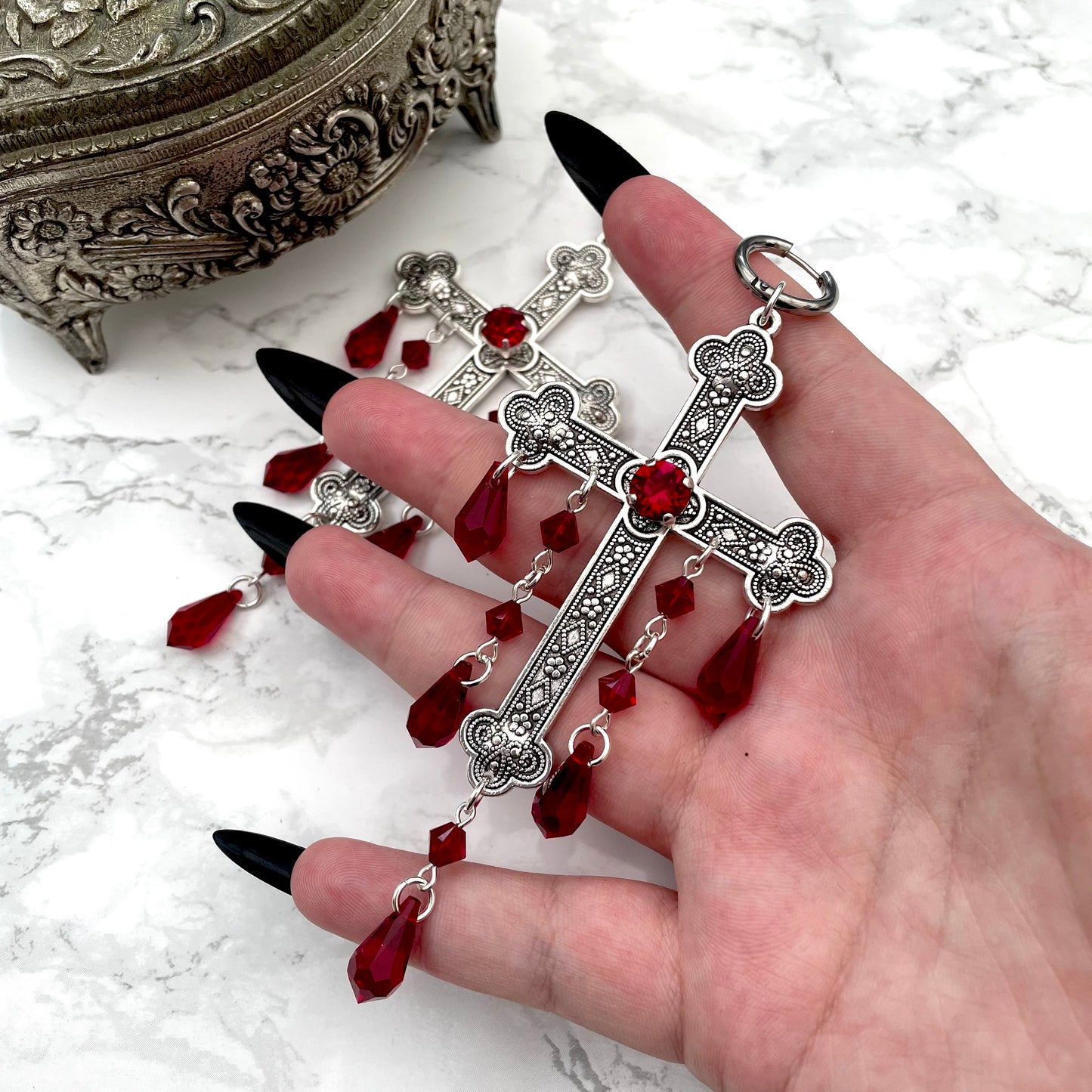 'Sacred' Earrings (Blood Red)