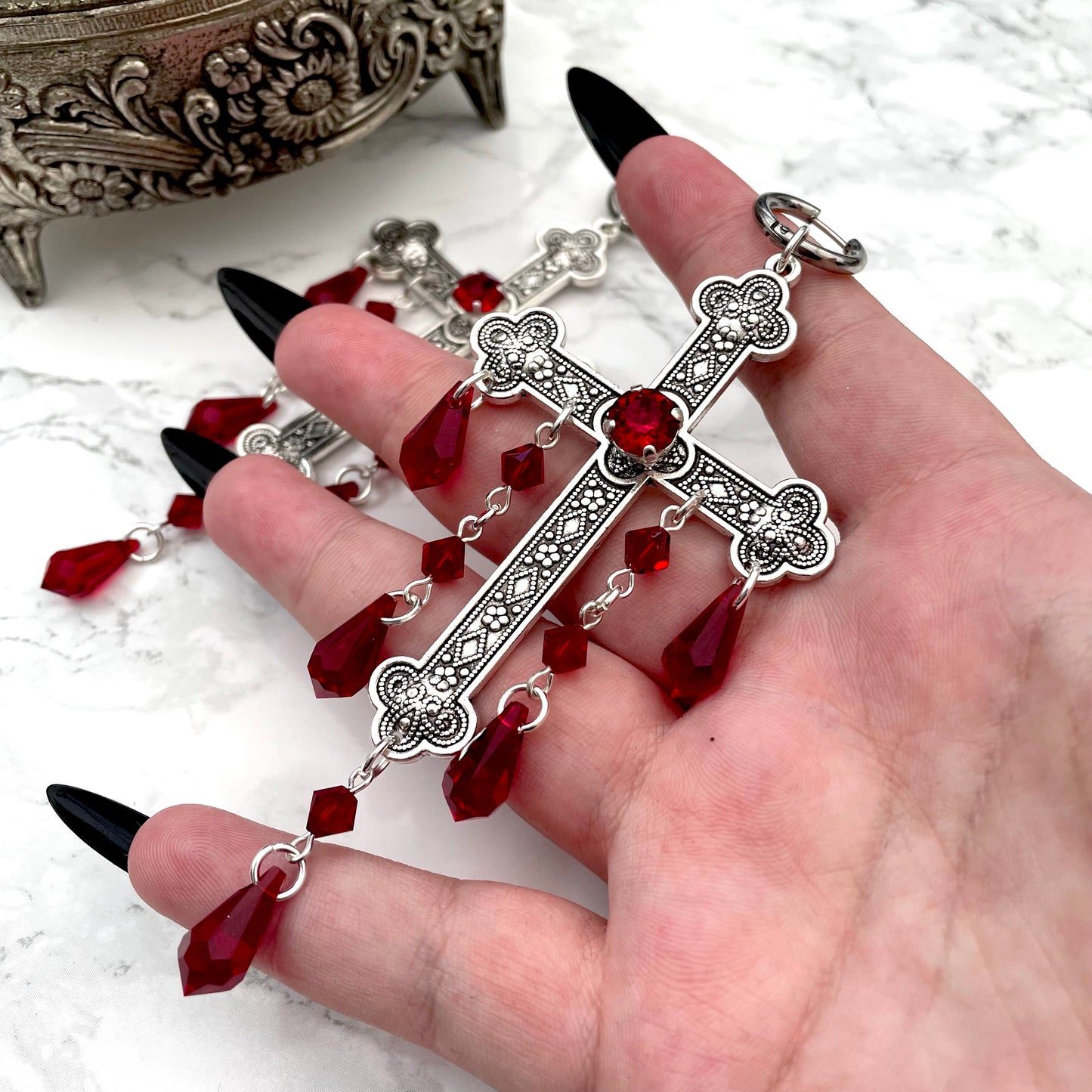 'Sacred' Earrings (Blood Red)