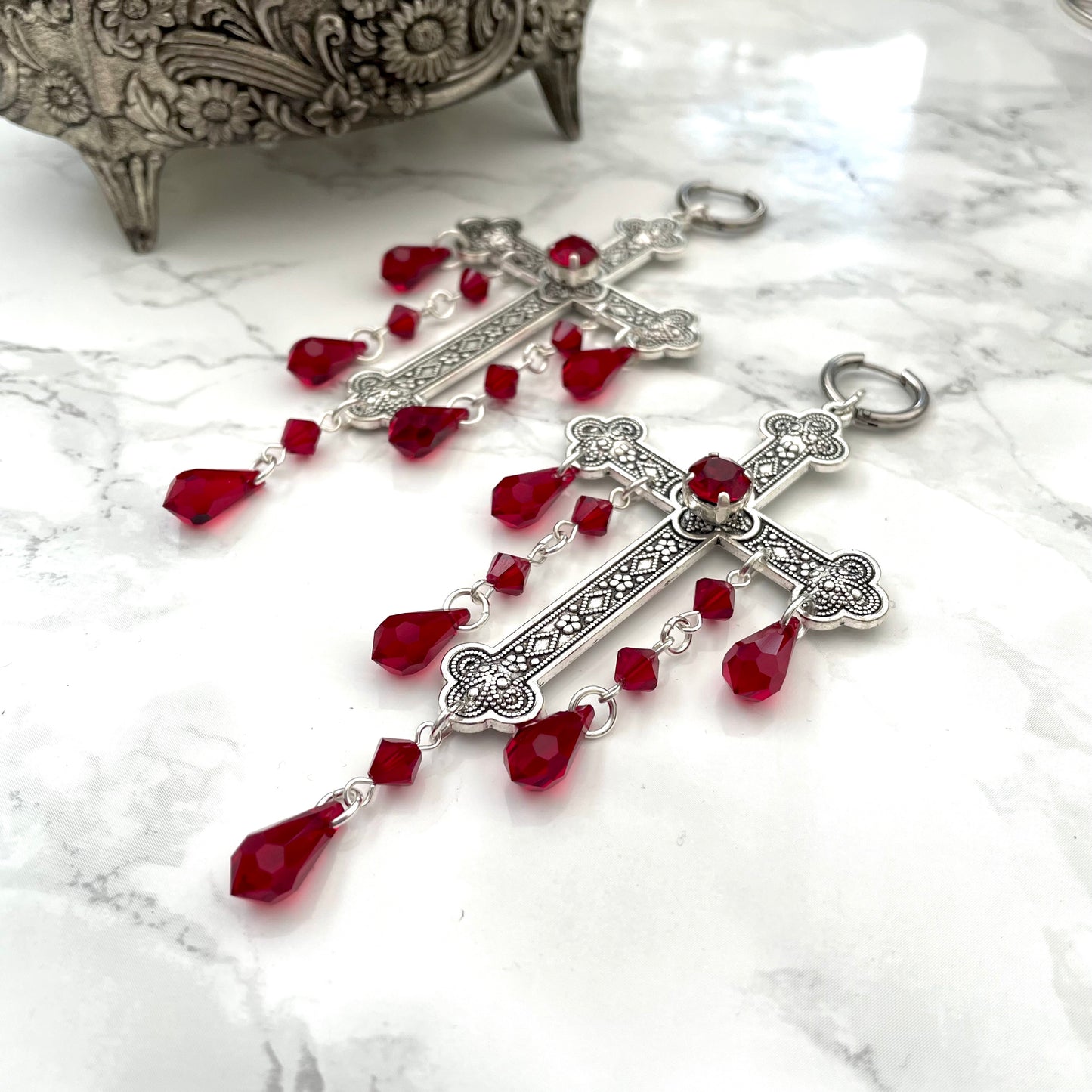 'Sacred' Earrings (Blood Red)