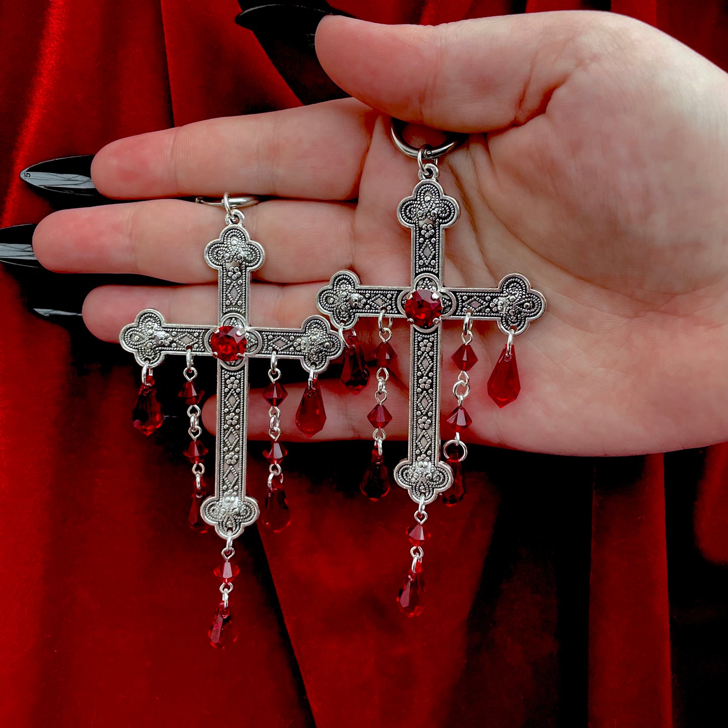'Sacred' Earrings (Blood Red)