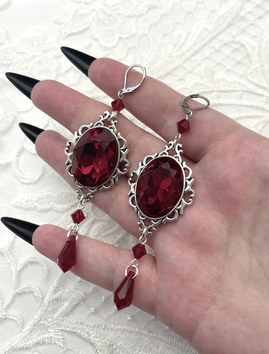 'Anastasia' Earrings (Blood Red)