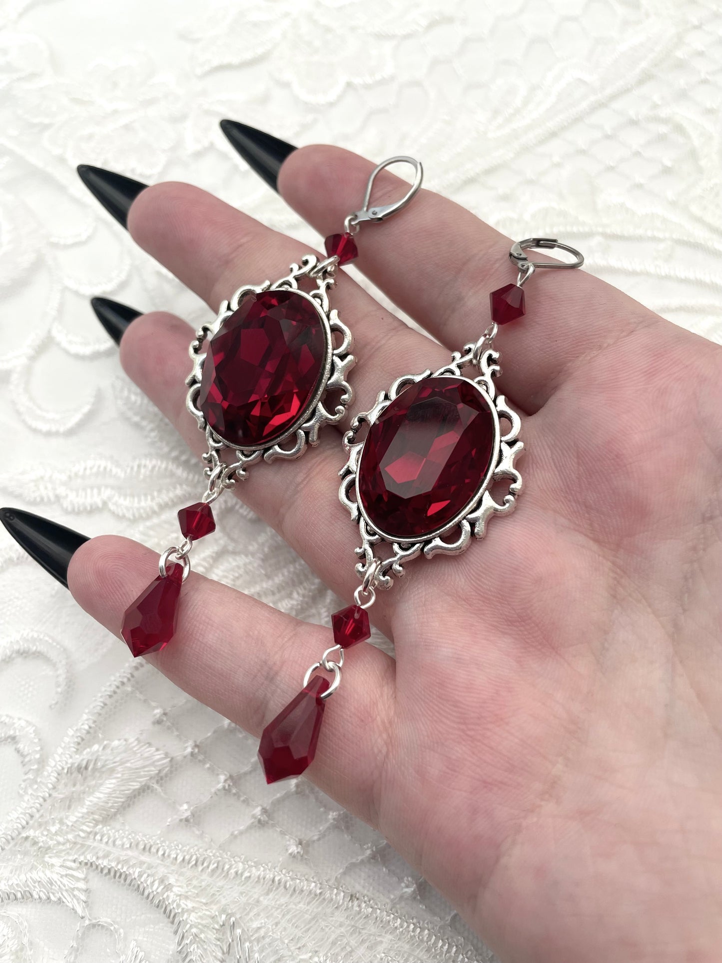 'Anastasia' Earrings (Blood Red)