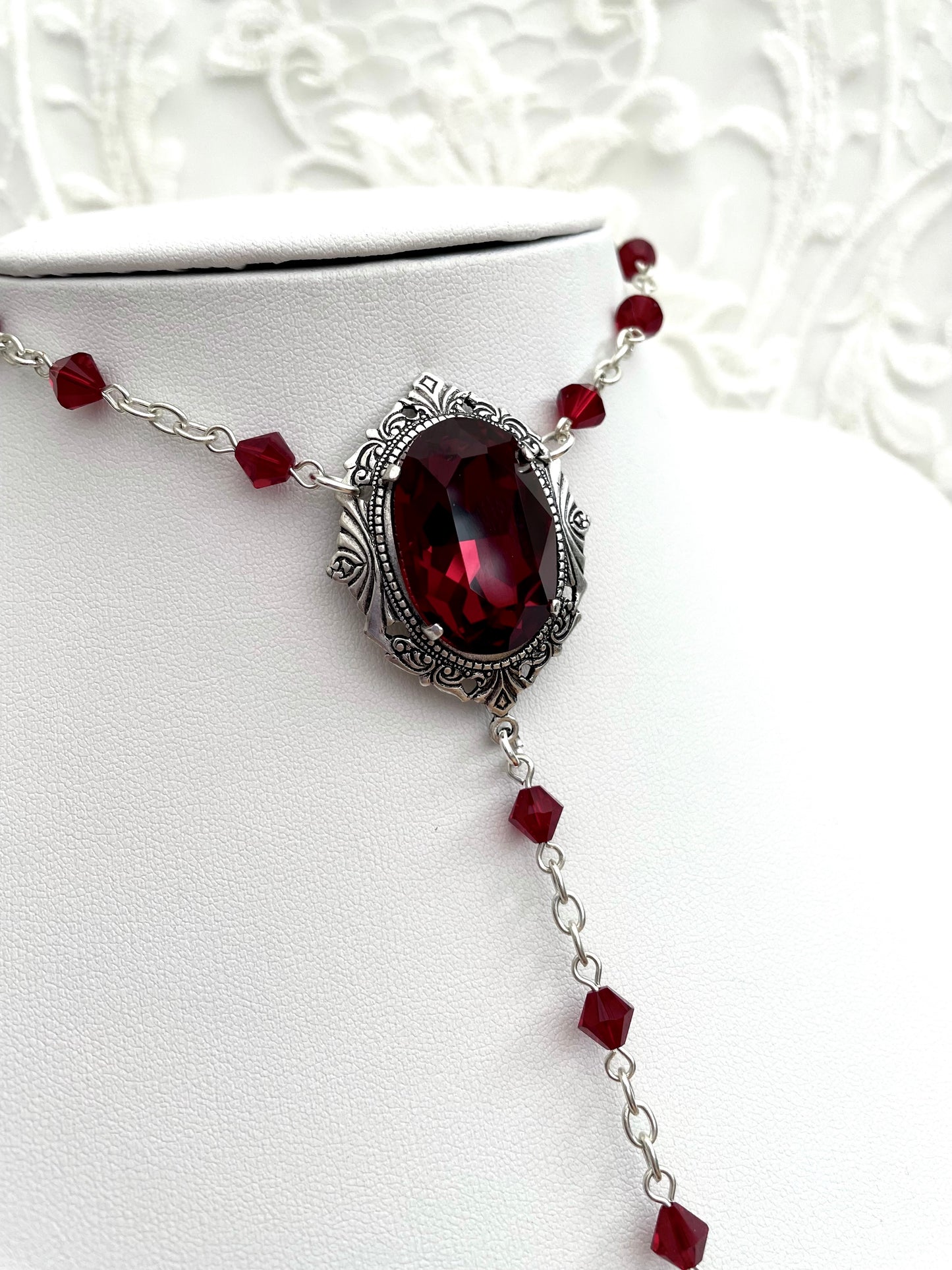 Rosary 'Lucy' Necklace (Colour Options)
