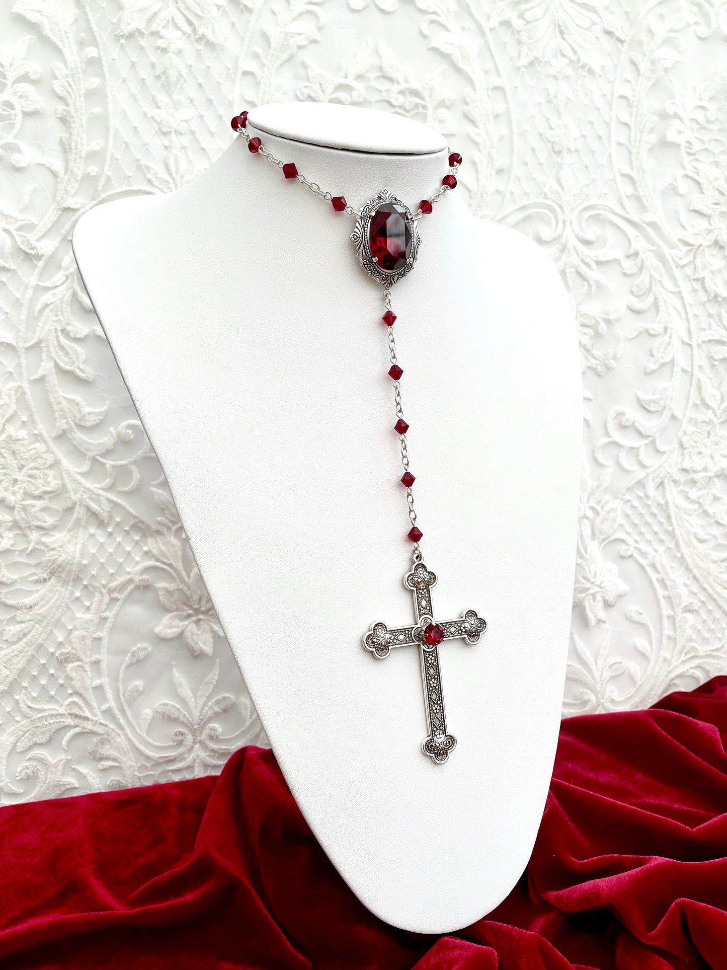 Rosary 'Lucy' Necklace (Colour Options)