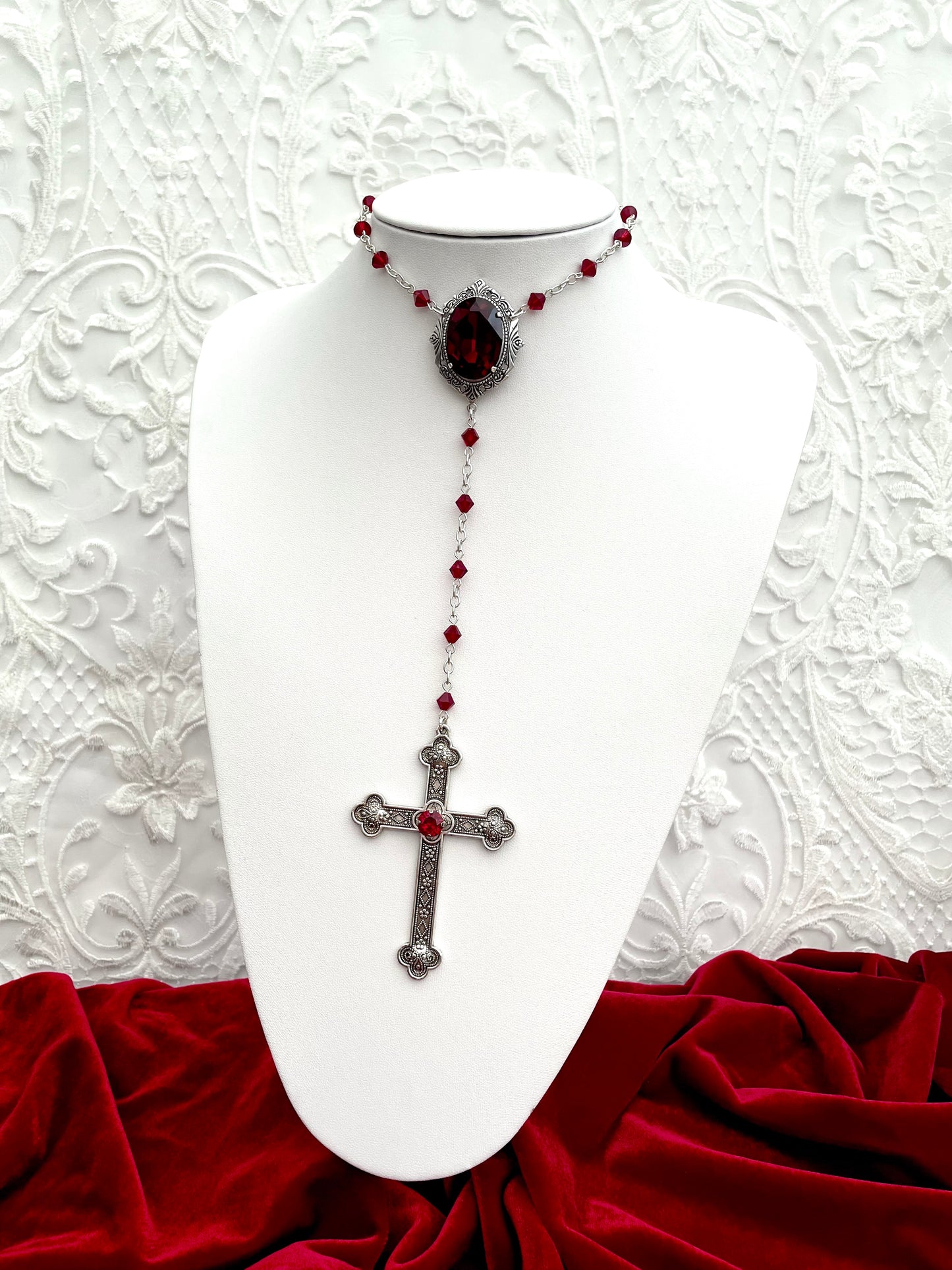 Rosary 'Lucy' Necklace (Colour Options)