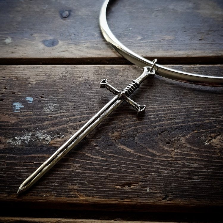Silver Band Sword Choker