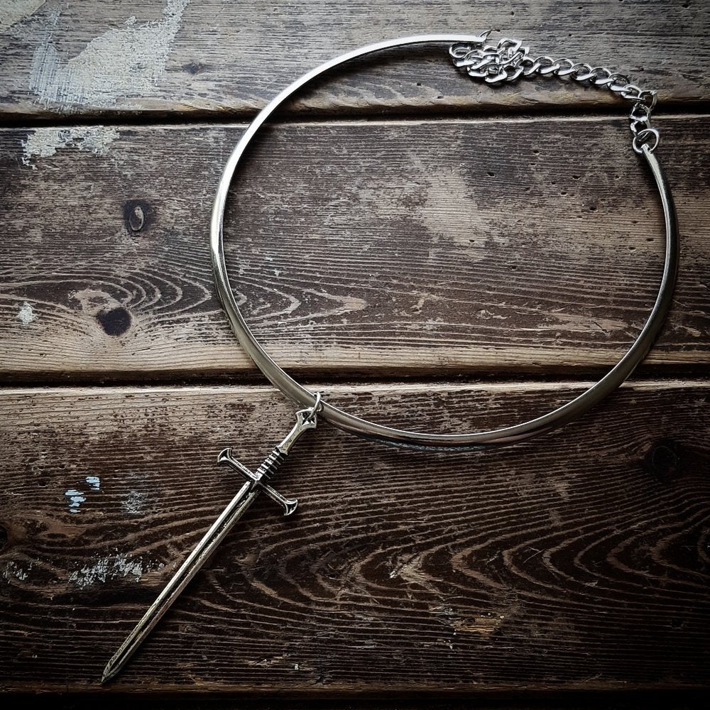Silver Band Sword Choker