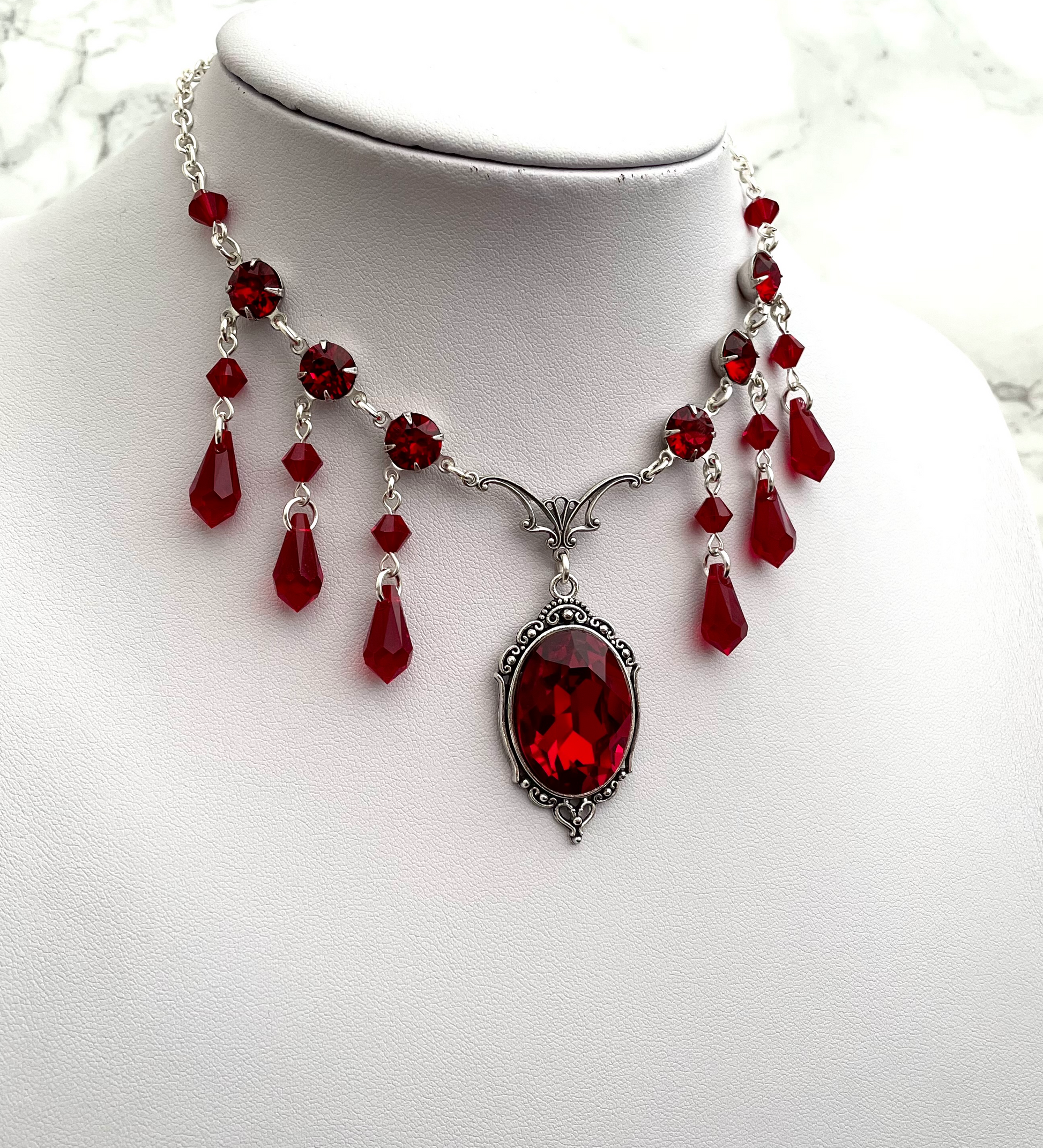 Ruby on sale necklace pandora