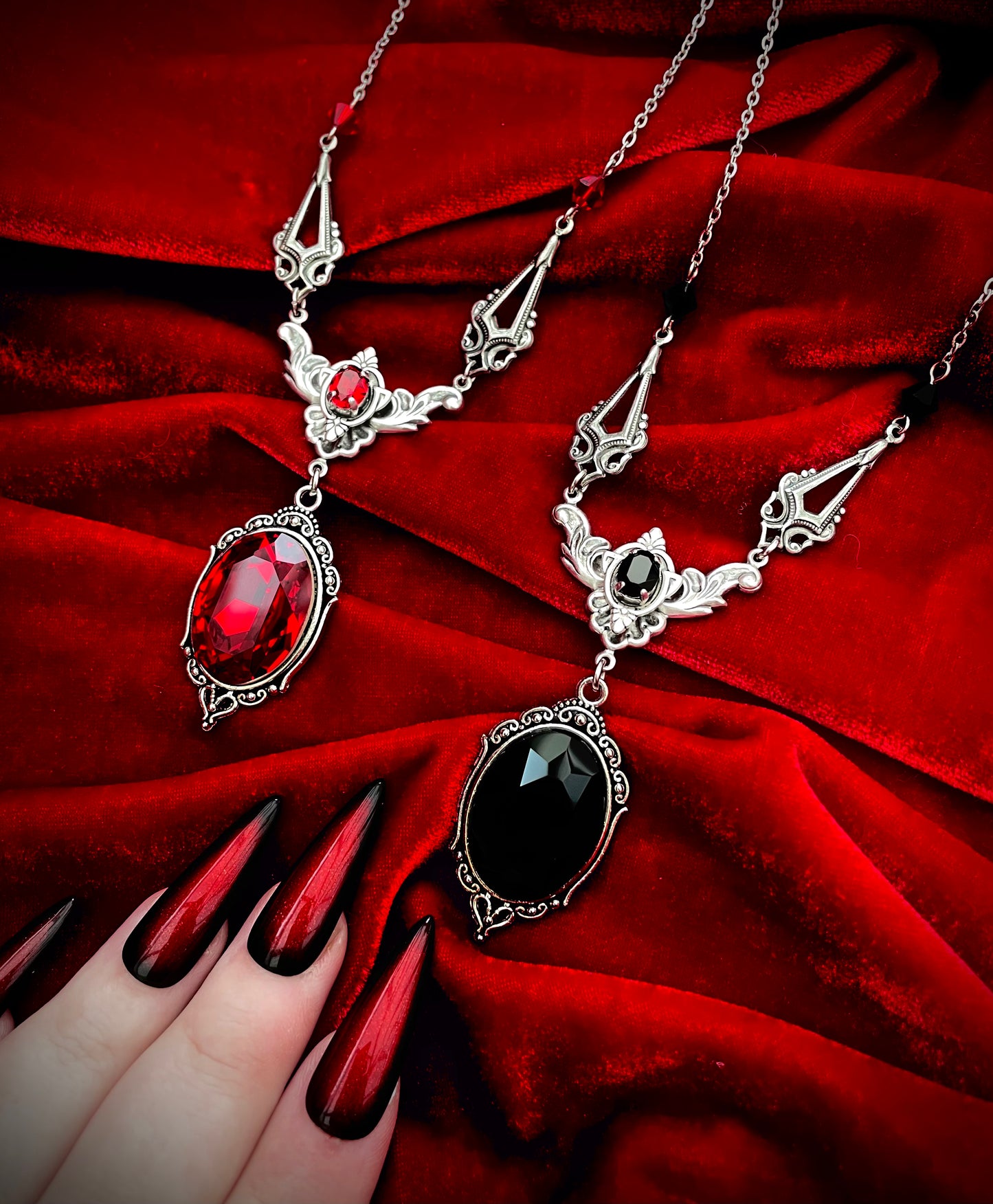 'Underworld' - Gothic Red Jewel Necklace