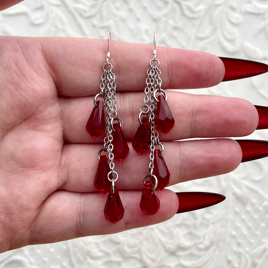 'Bloodlust' Earrings - Red Droplet Earrings