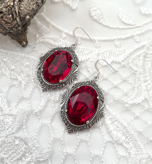 'Aurora' Earrings (Blood Red)