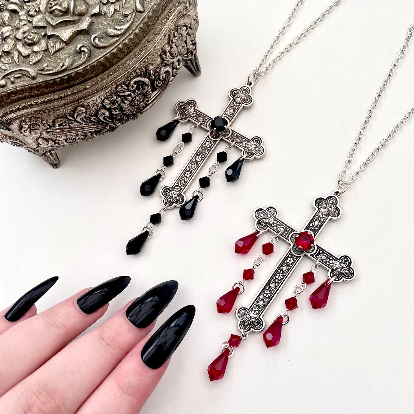'Sacred' Pendant Necklace (Death Black)