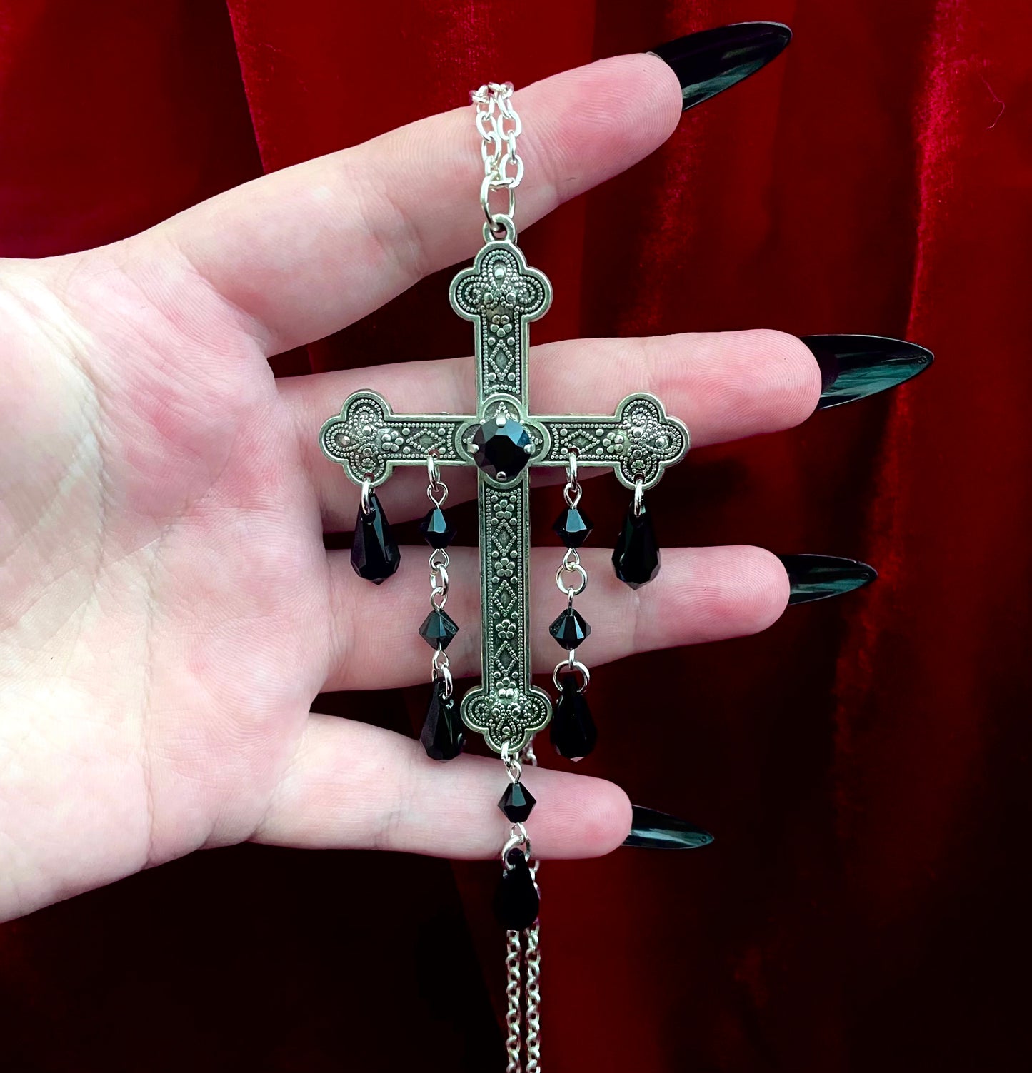 'Sacred' Pendant Necklace (Death Black)