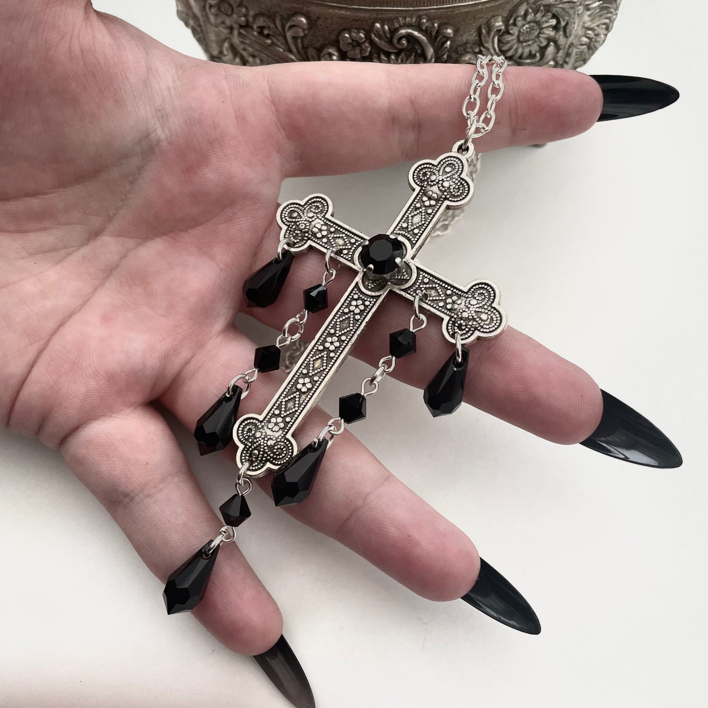 'Sacred' Pendant Necklace (Death Black)