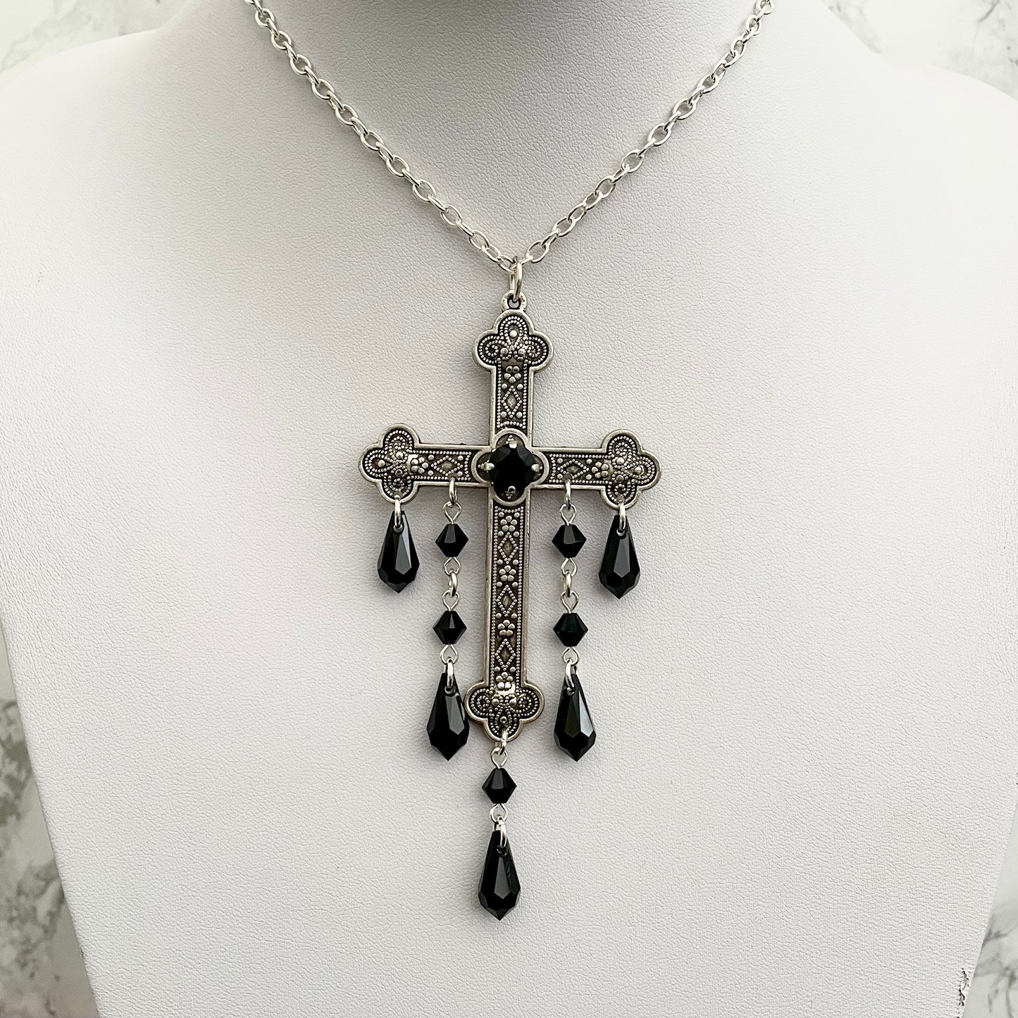 'Sacred' Pendant Necklace (Death Black)