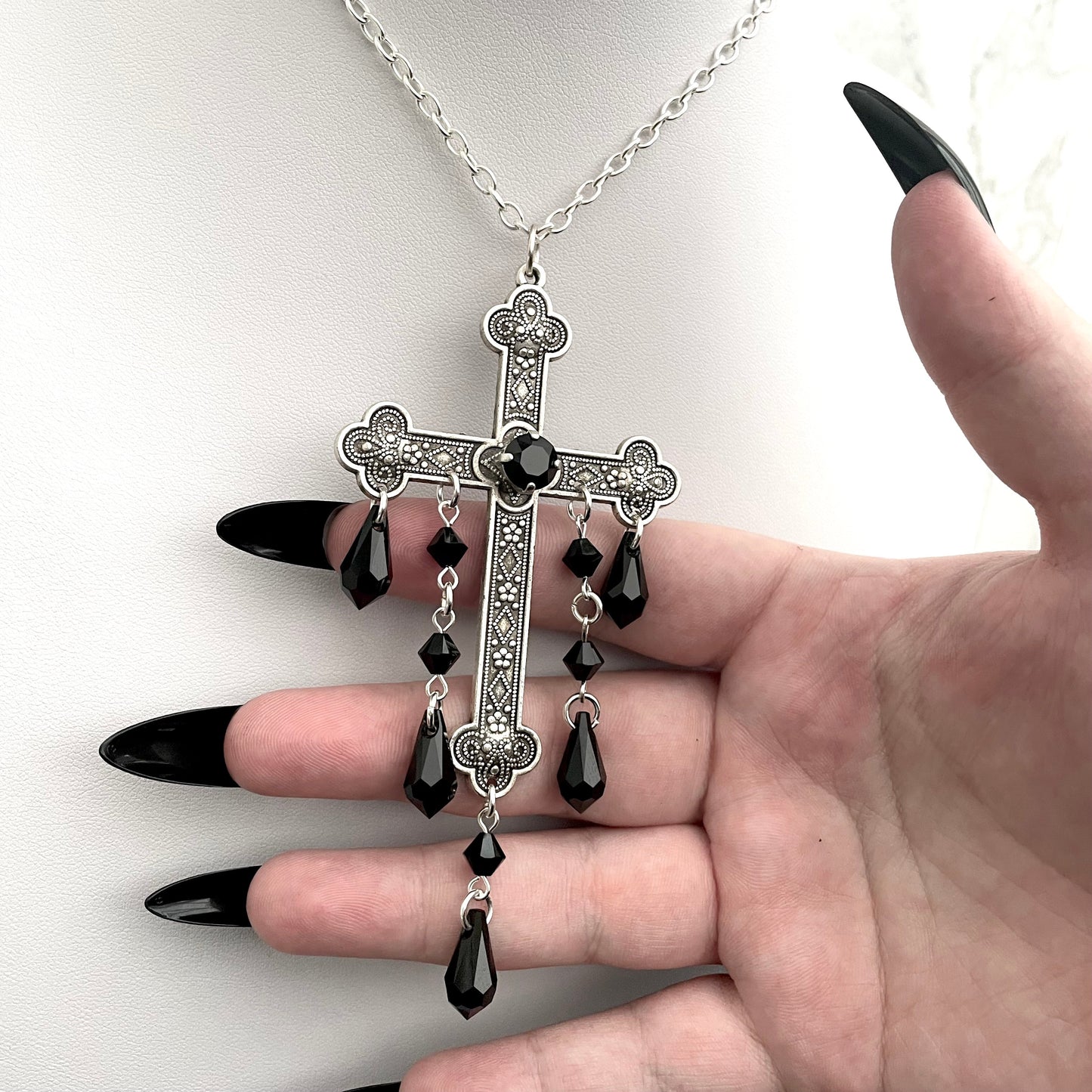 'Sacred' Pendant Necklace (Death Black)