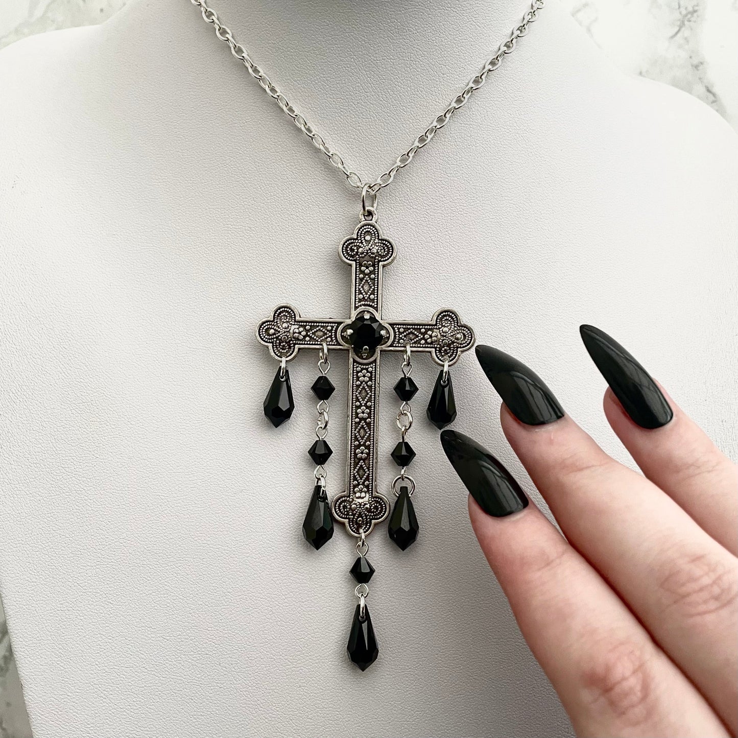 'Sacred' Pendant Necklace (Death Black)