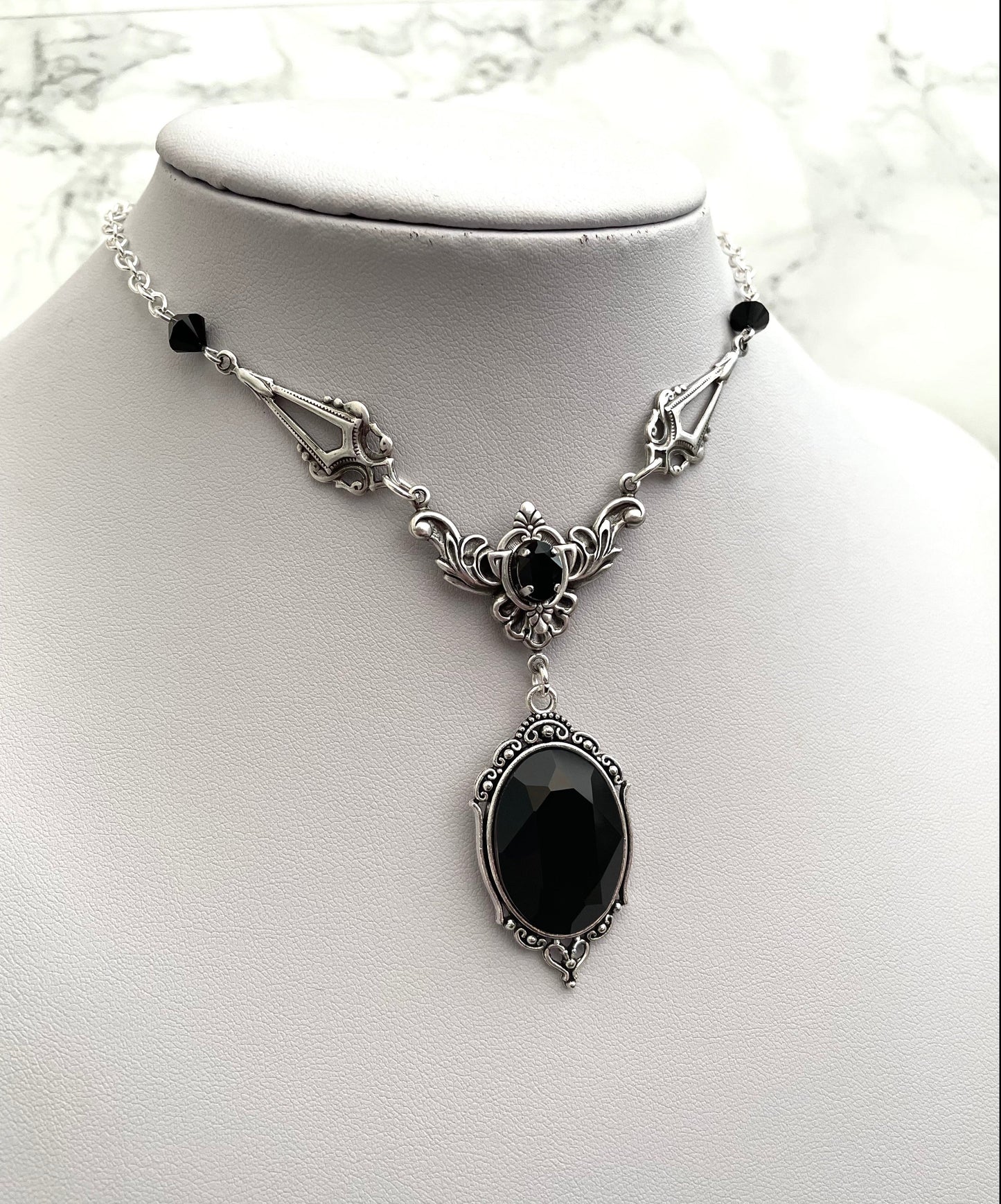 'Underworld' - Gothic Black Jewel Necklace