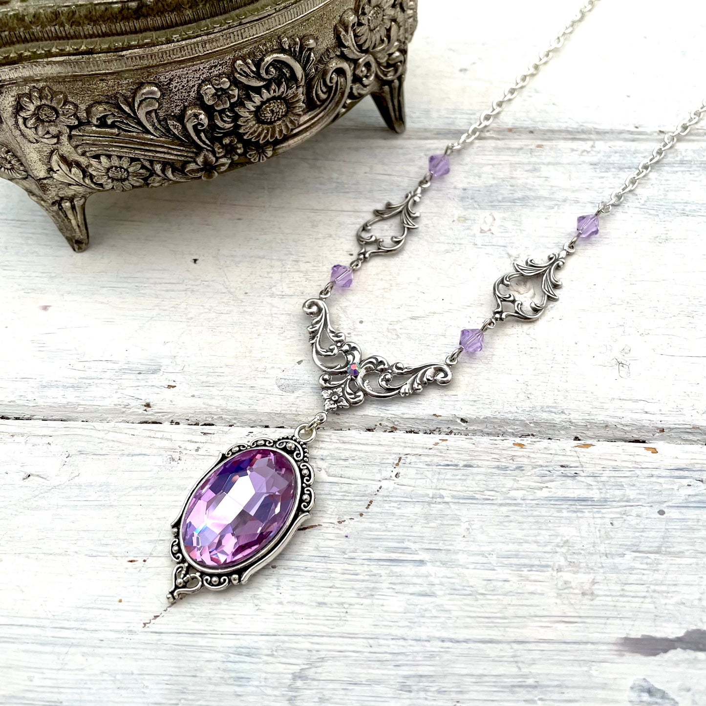 'Lenore' Necklace (Unicorn Crystal - Lilac)