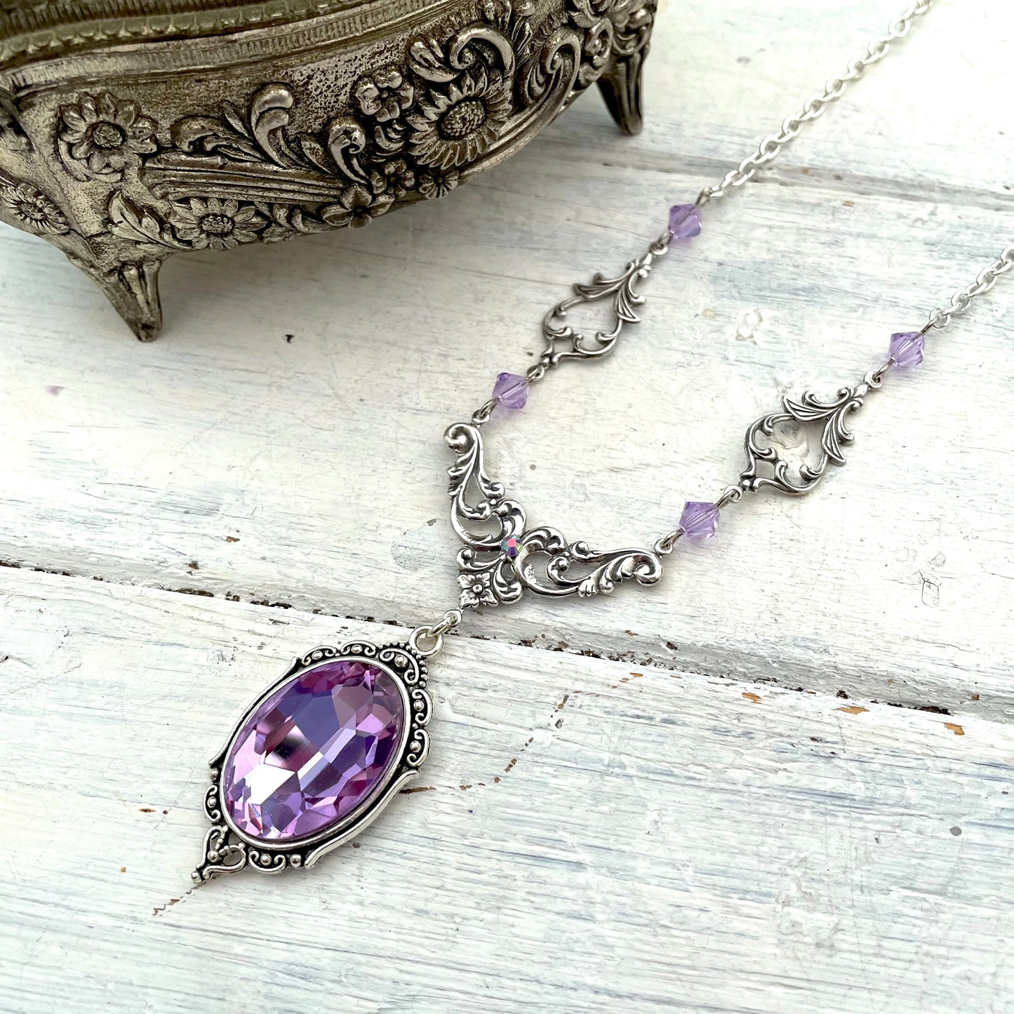 'Lenore' Necklace (Unicorn Crystal - Lilac)