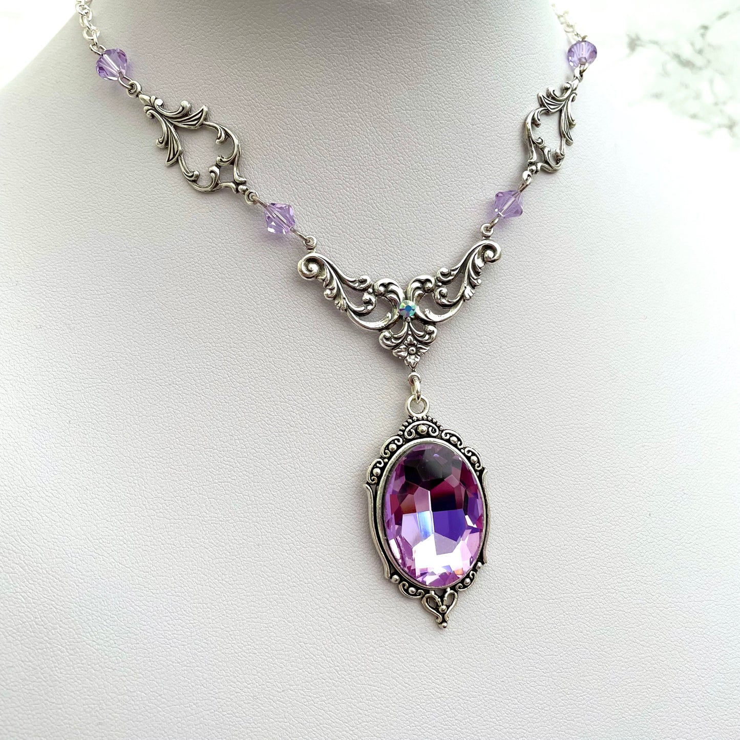 'Lenore' Necklace (Unicorn Crystal - Lilac)