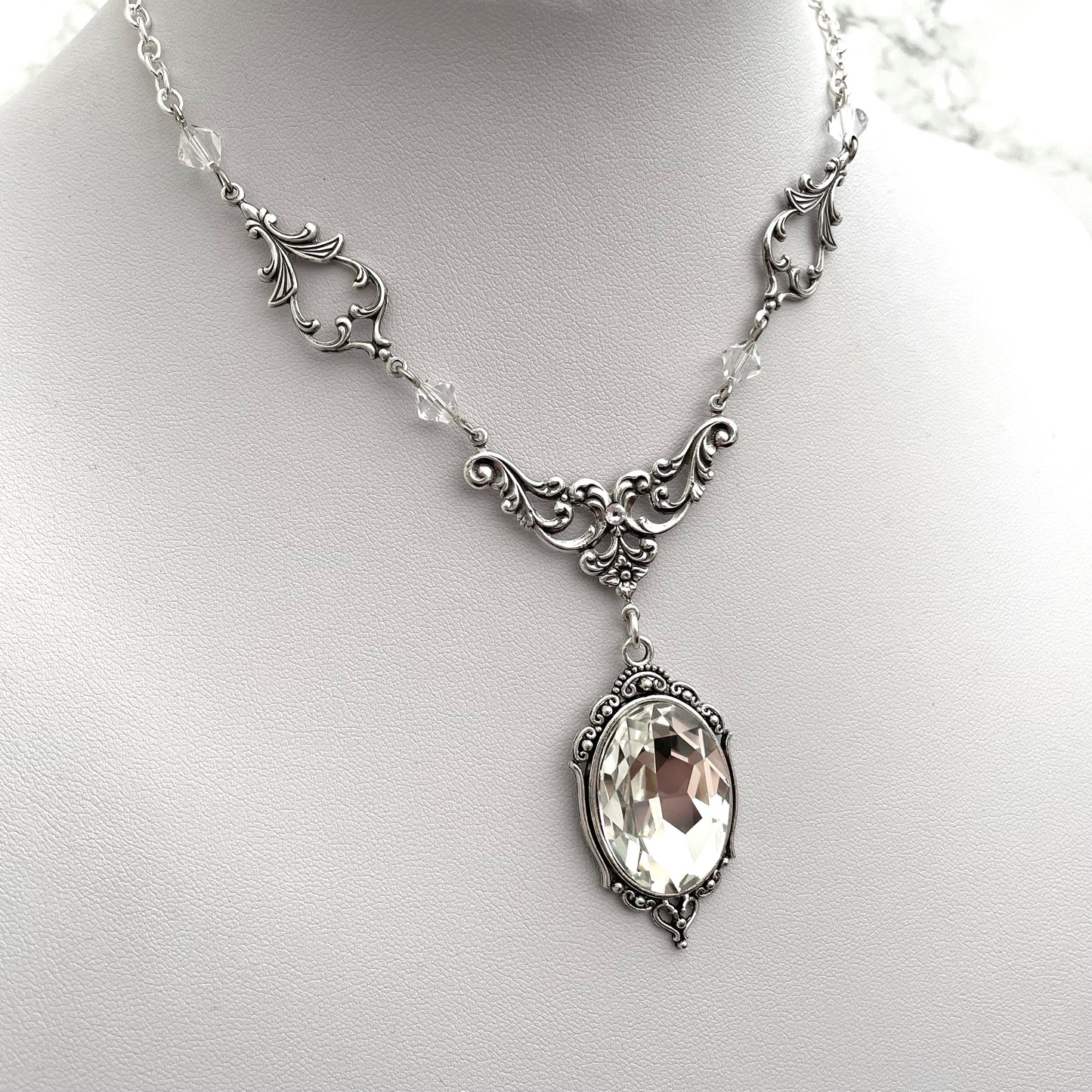 'Lenore' Necklace (Moonlight - Clear)