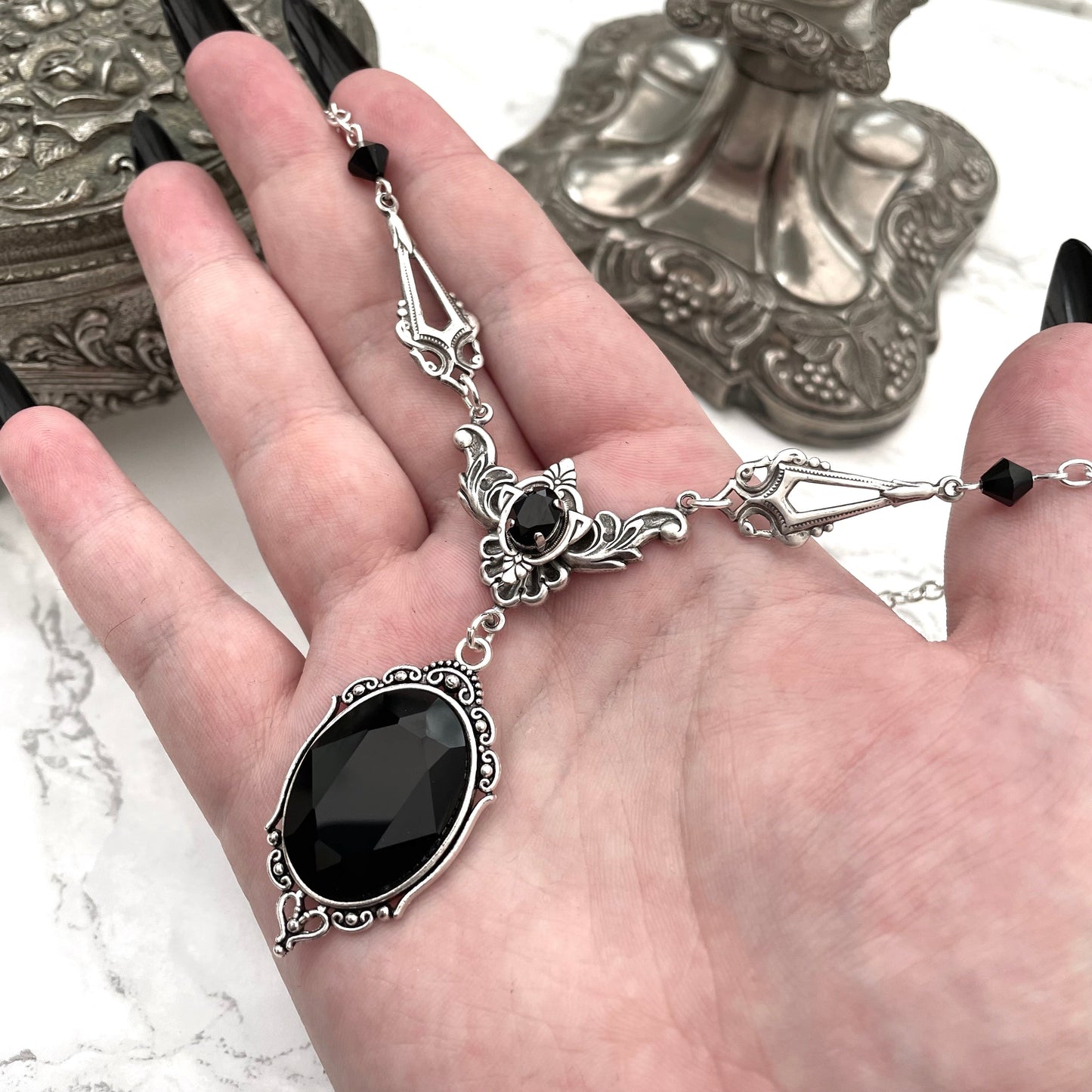 'Underworld' - Gothic Black Jewel Necklace