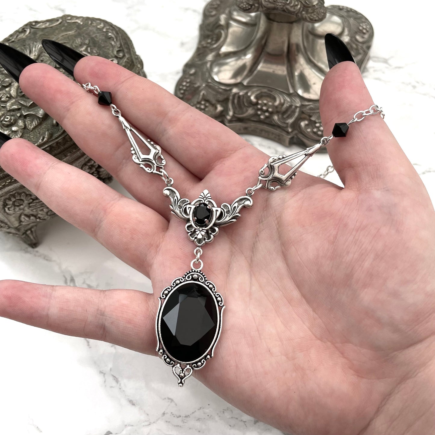 'Underworld' - Gothic Black Jewel Necklace