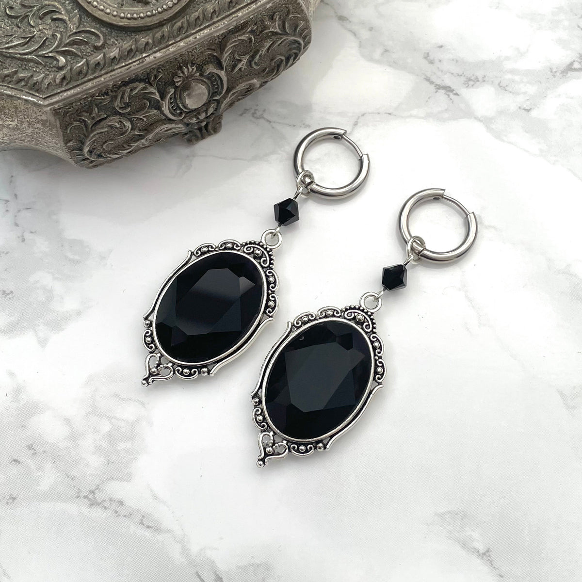 'Lenore' Earrings (Death Black)