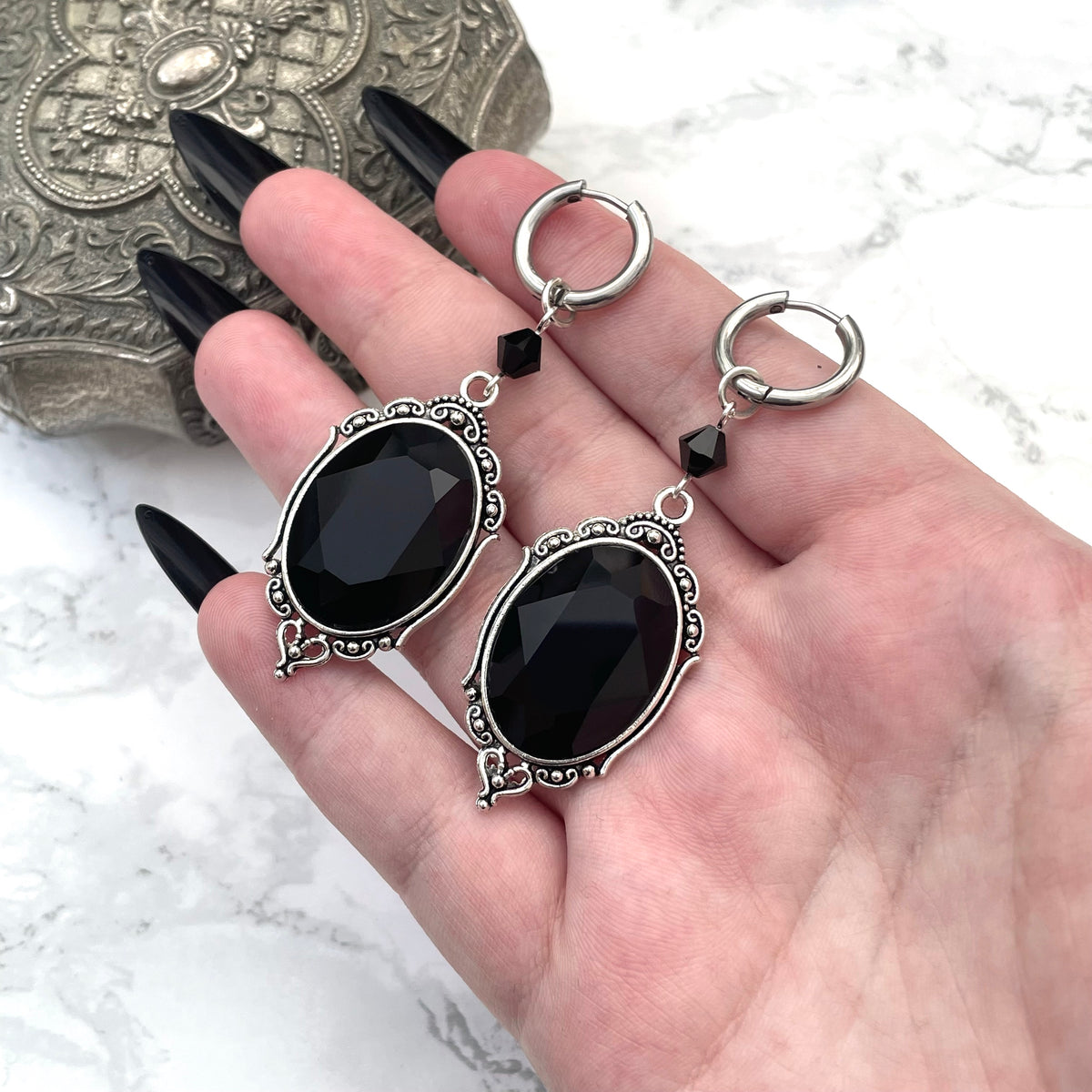 'Lenore' Earrings (Death Black)