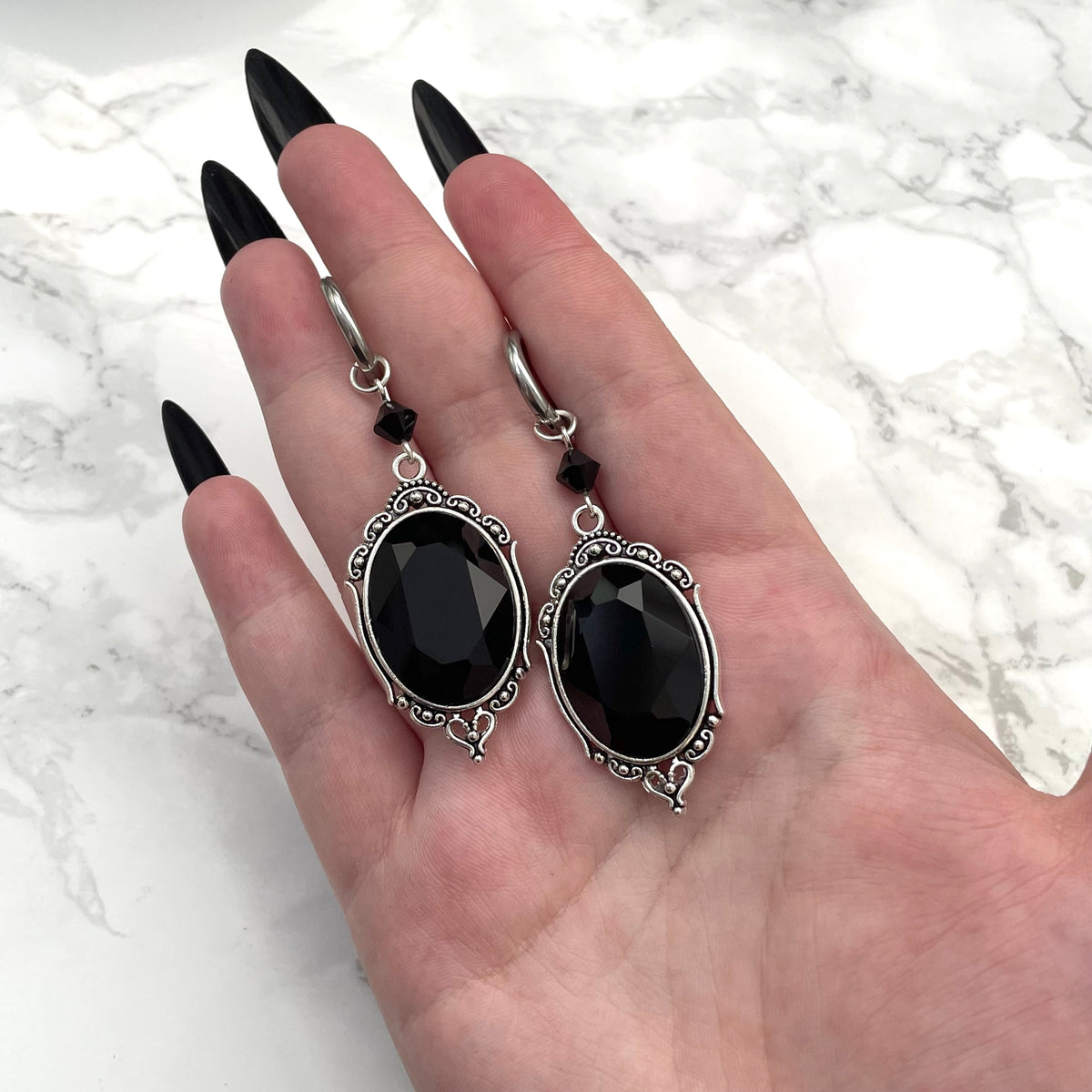 'Lenore' Earrings (Death Black)